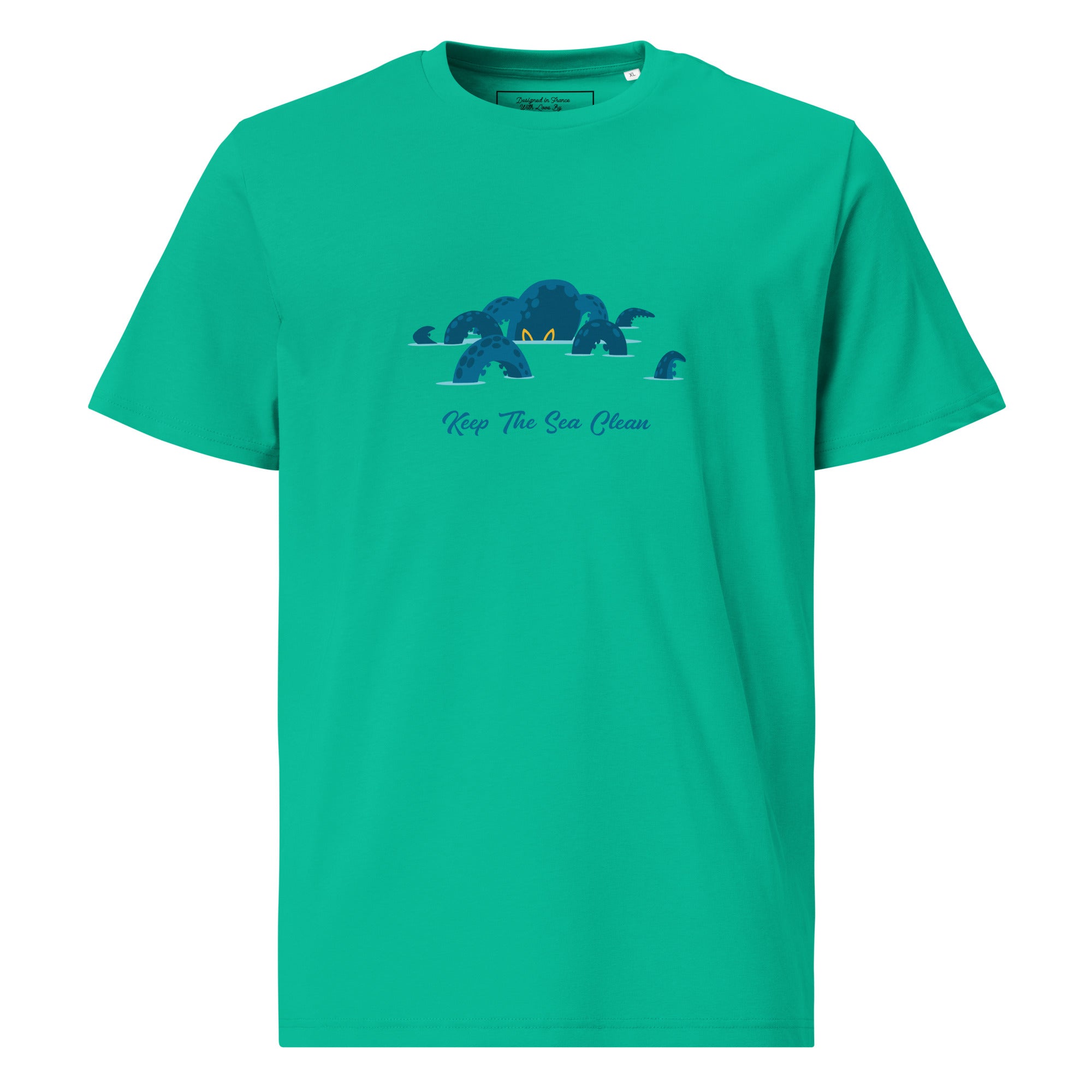 Unisex organic cotton t-shirt Octopus Blue
