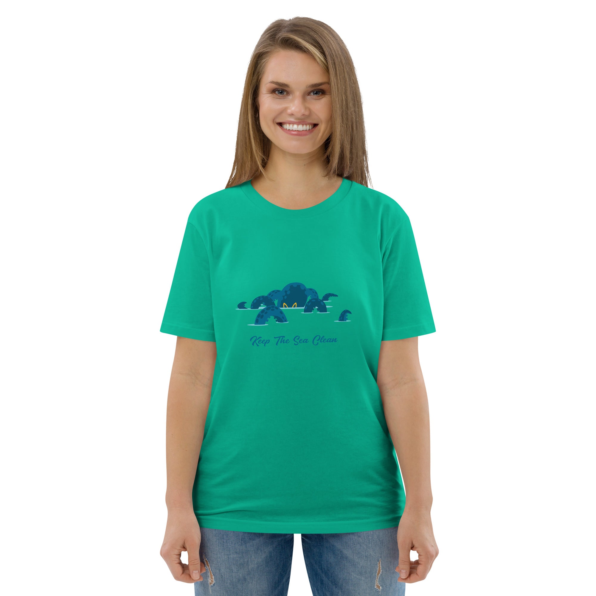 Unisex organic cotton t-shirt Octopus Blue