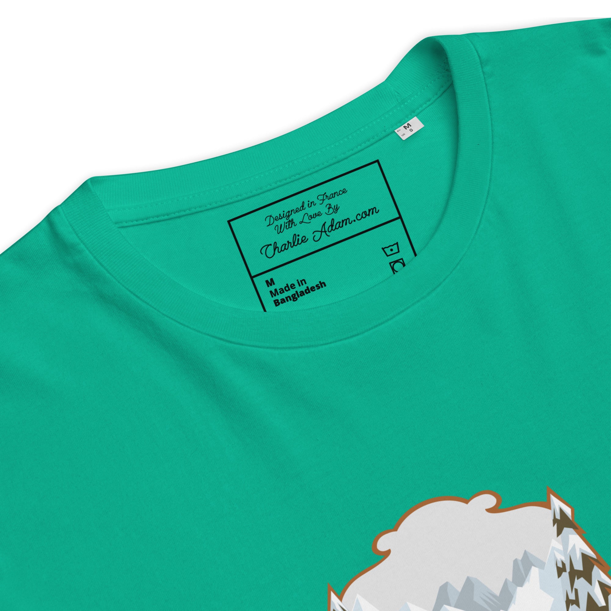 T-shirt unisexe en coton biologique The Skiing Cowgirl sur couleurs vives