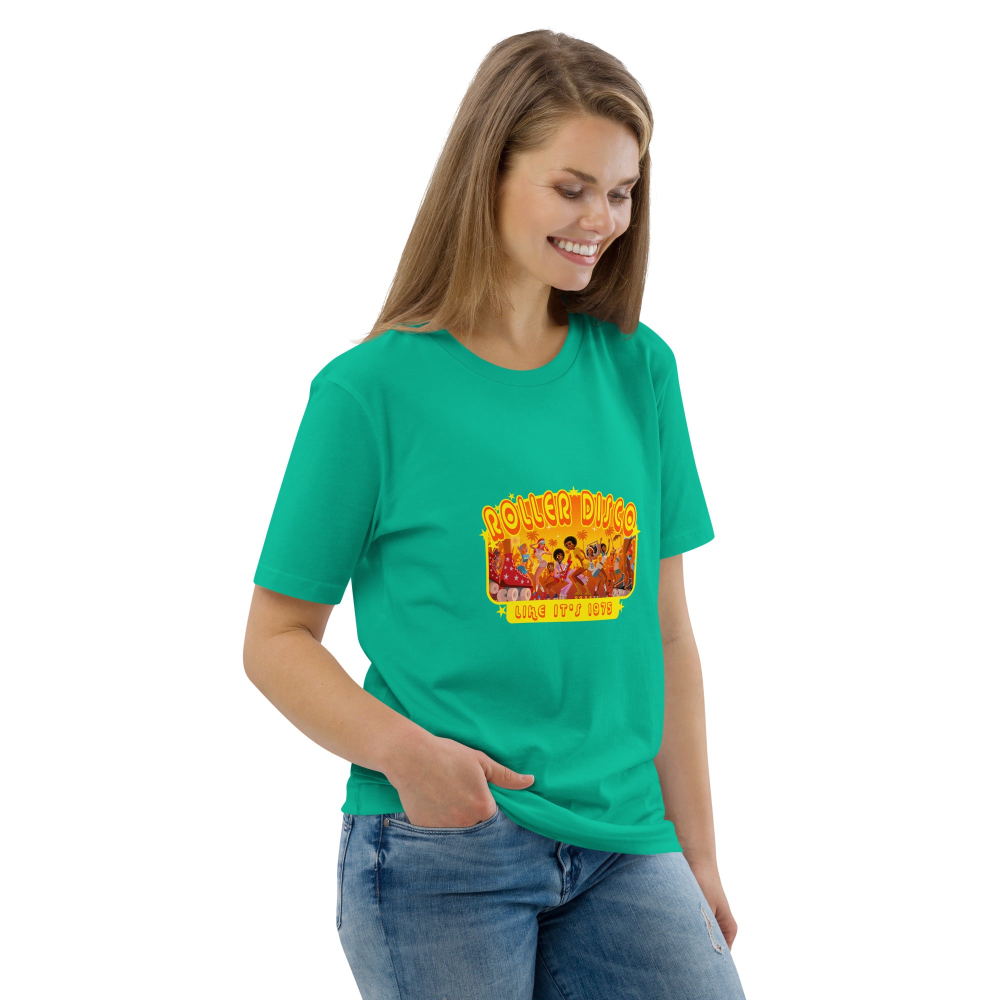 T-shirt unisexe en coton biologique Roller Disco 1975