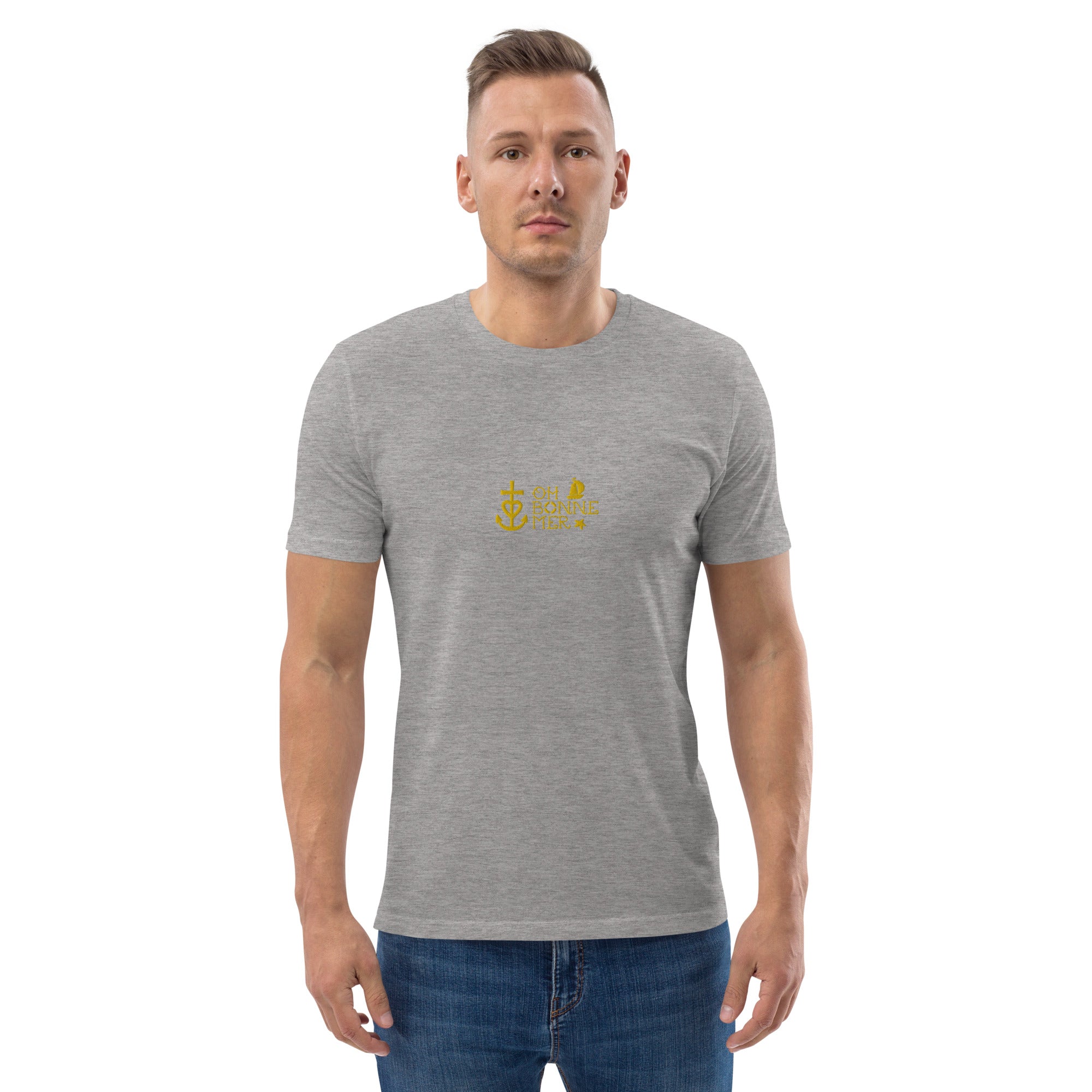 T-shirt unisexe en coton biologique Oh Bonne Mer 2 brodé sur couleurs claires