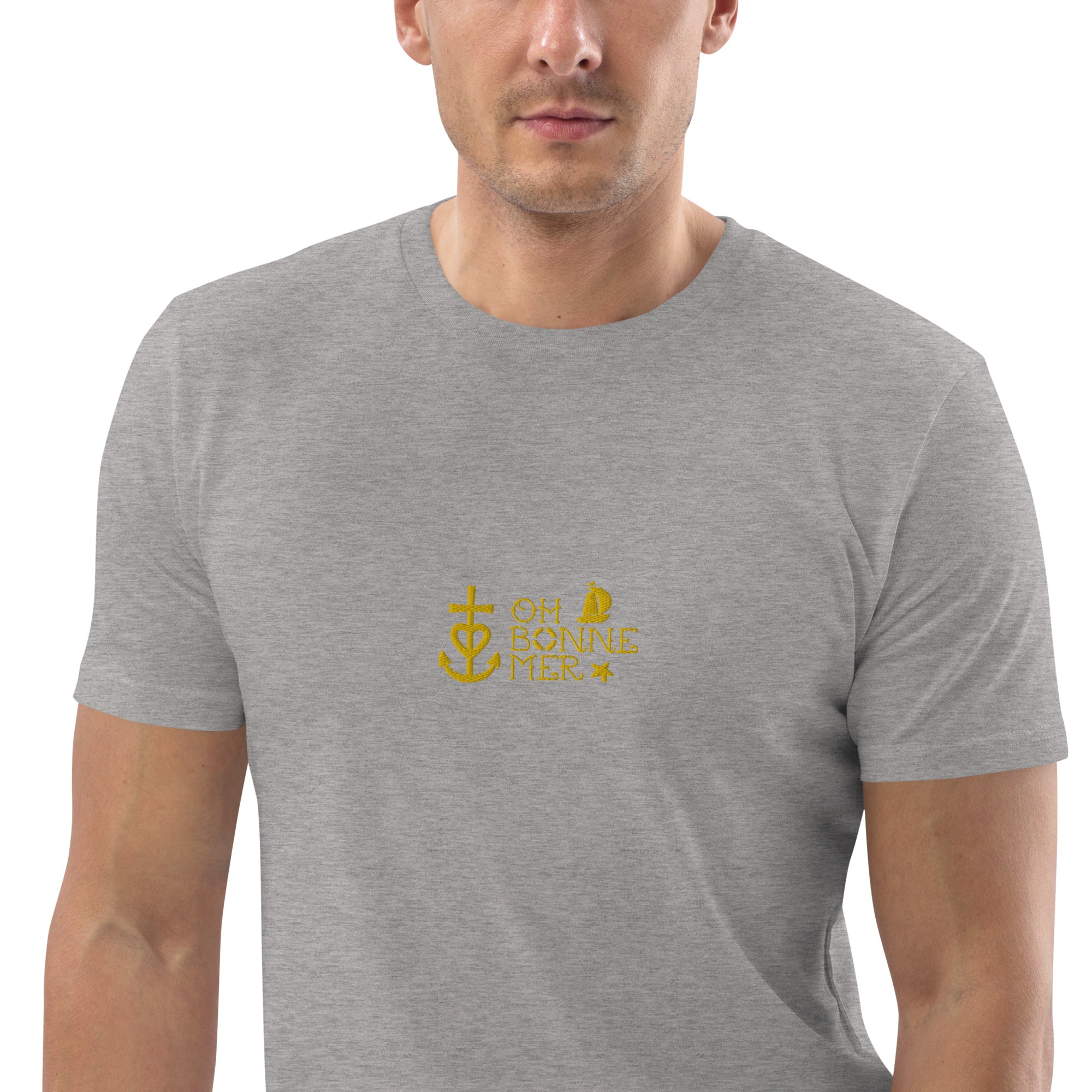 T-shirt unisexe en coton biologique Oh Bonne Mer 2 brodé sur couleurs claires