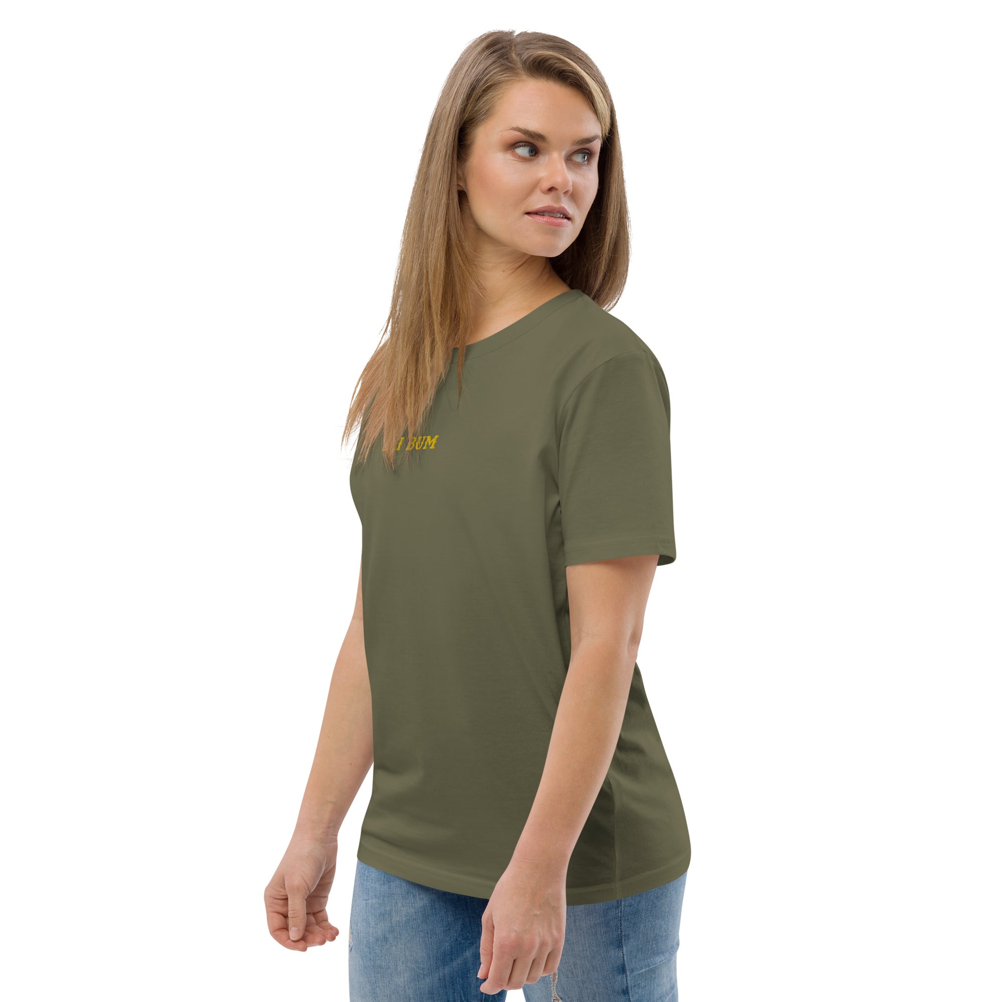 Unisex organic cotton t-shirt Ski Bum embroidered pattern