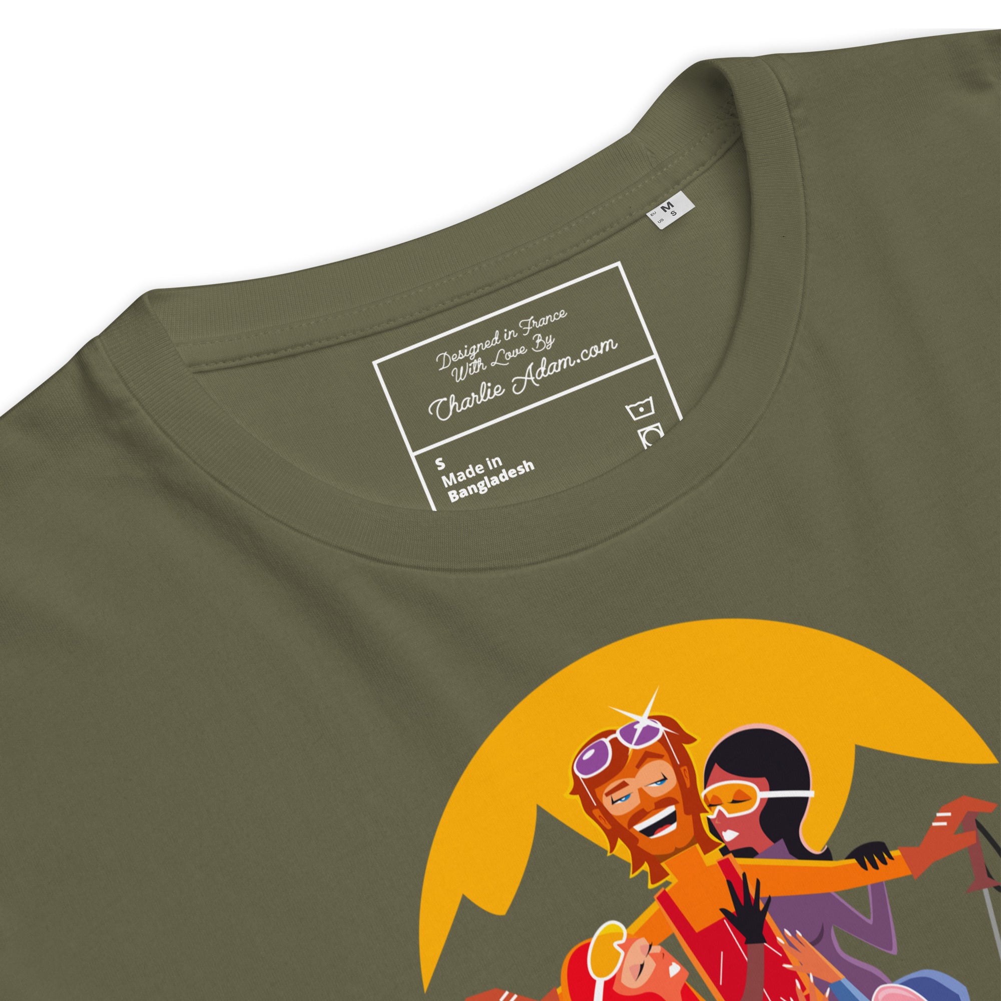 T-shirt unisexe en coton biologique Love instructor First lesson free sur couleurs foncées