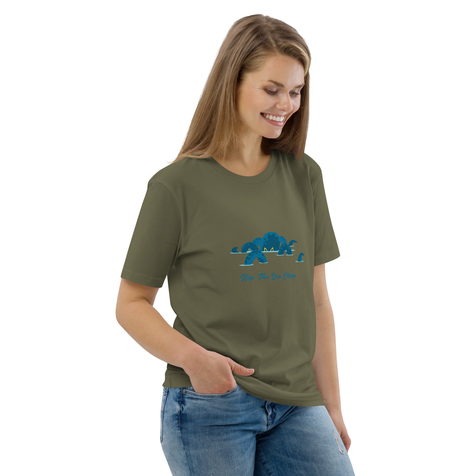 Unisex organic cotton t-shirt Octopus Blue