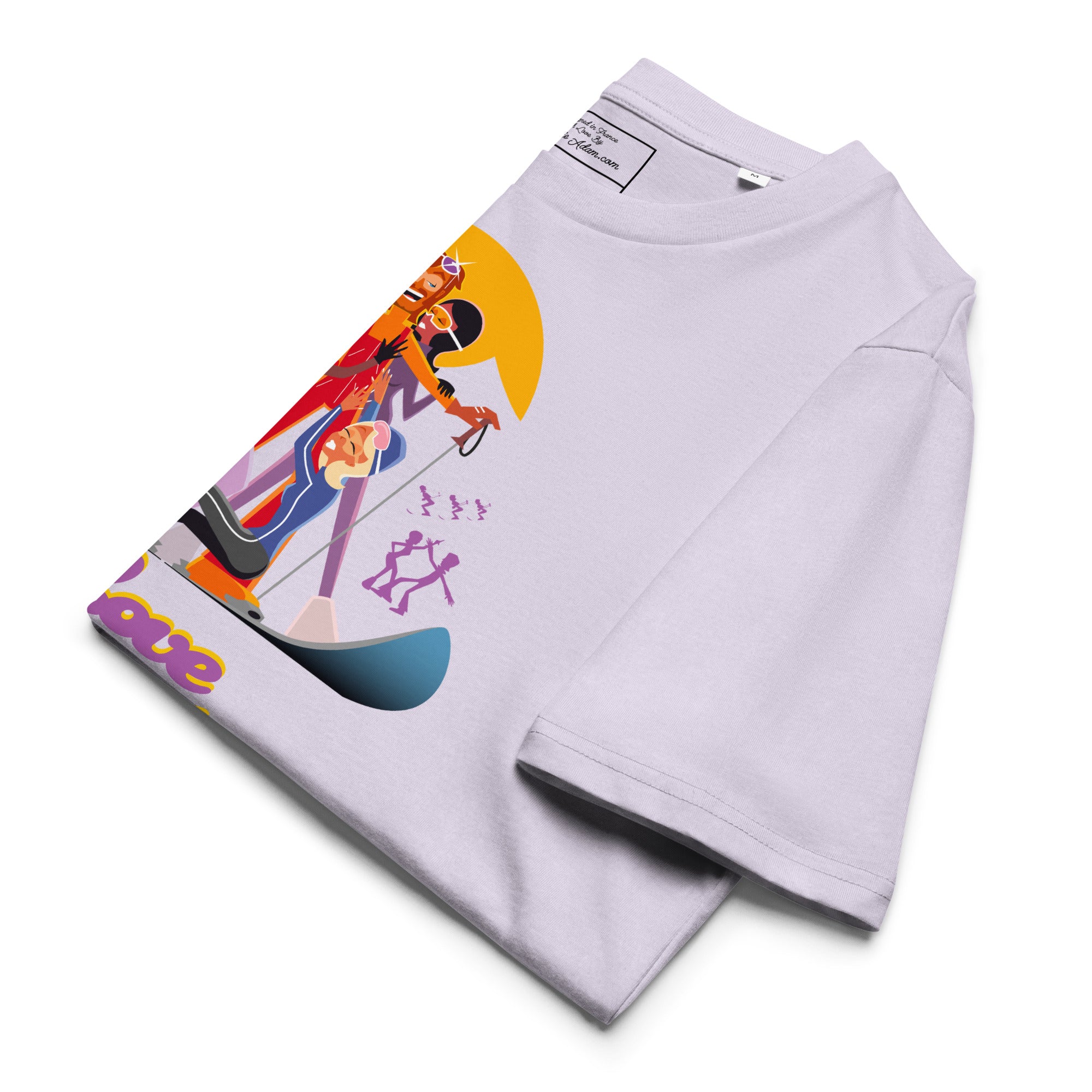 T-shirt unisexe en coton biologique Love instructor First lesson free sur couleurs claires