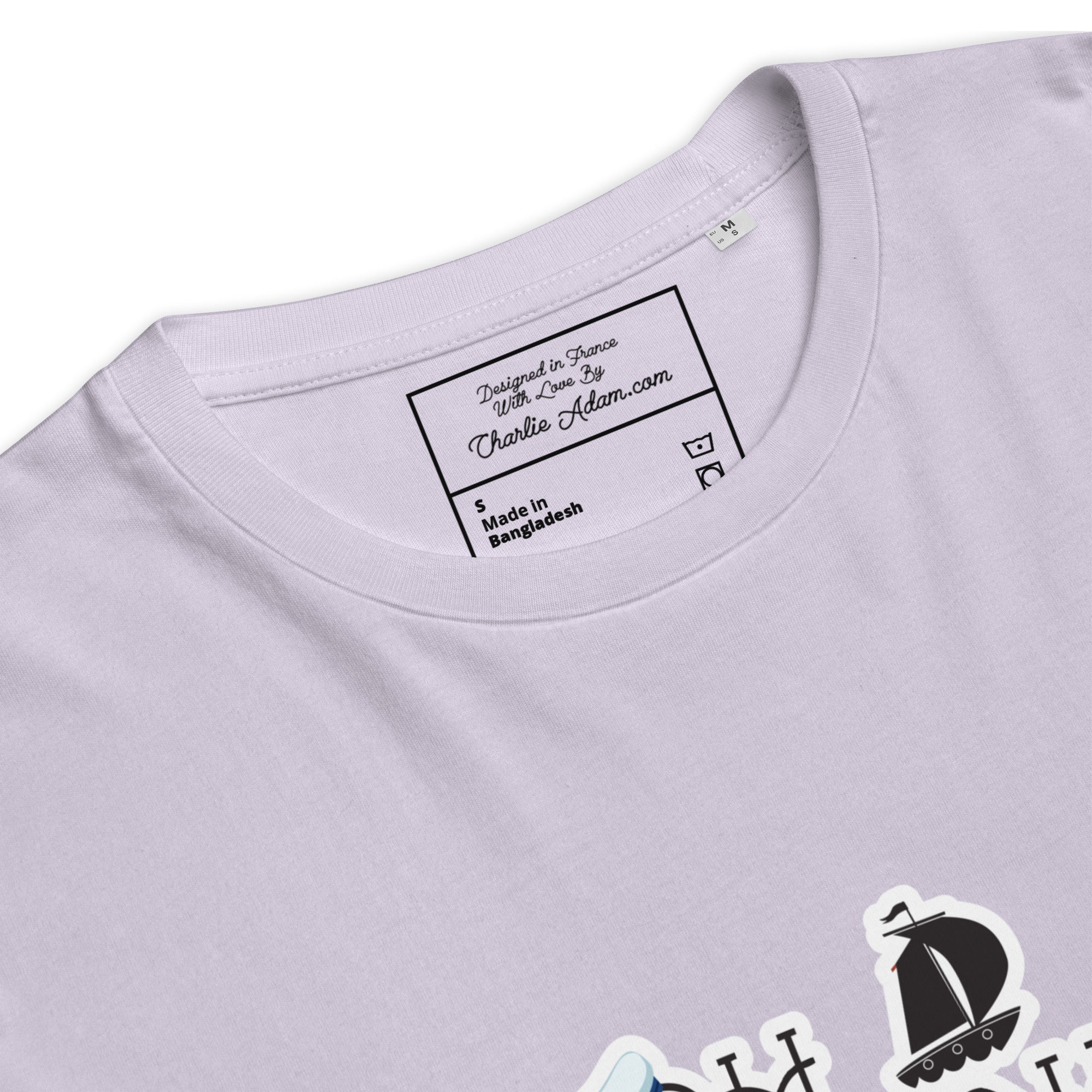 T-shirt unisexe en coton biologique Oh Bonne Mer 3 sur couleurs claires