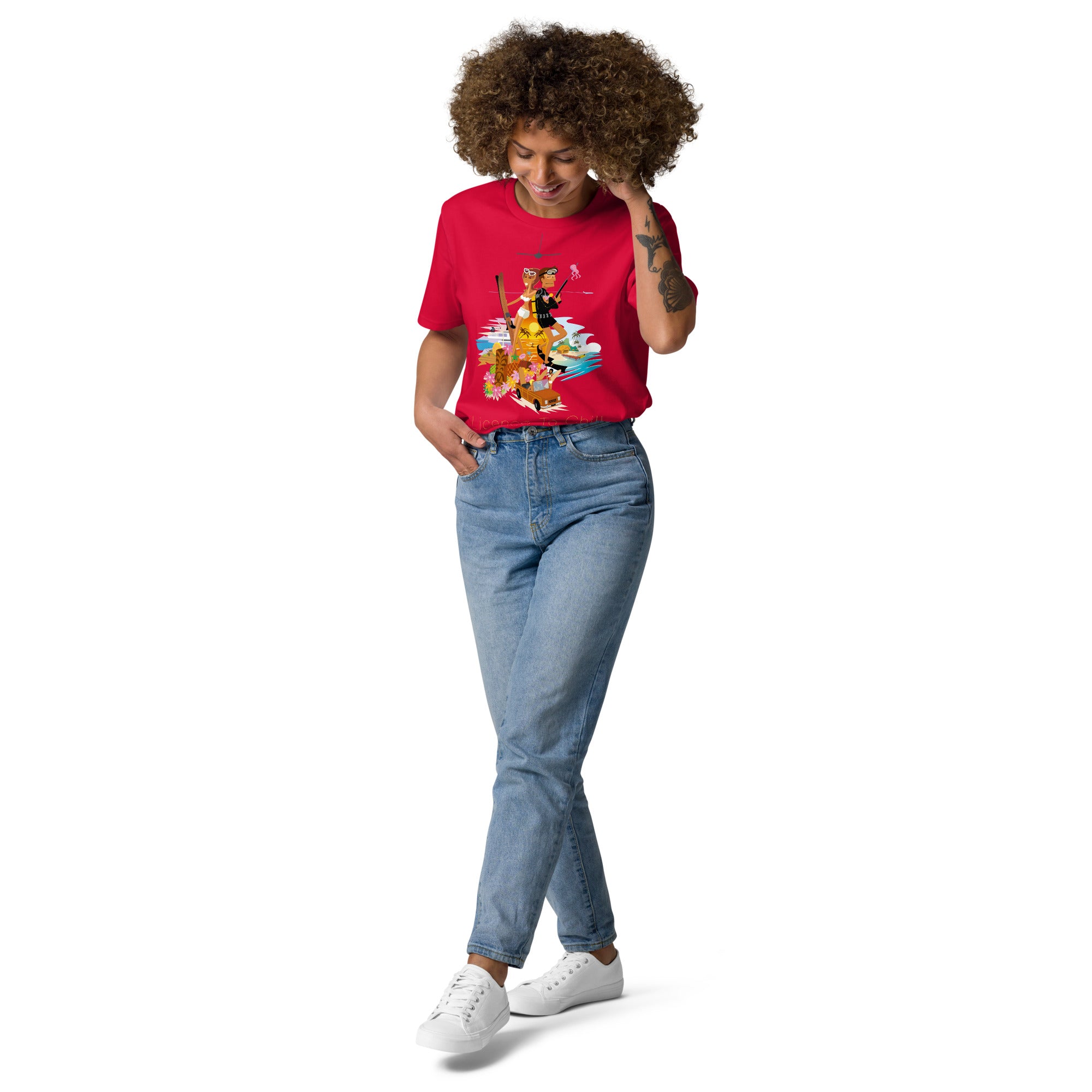 Unisex organic cotton t-shirt License To Chill Vamos a la Playa on light colors