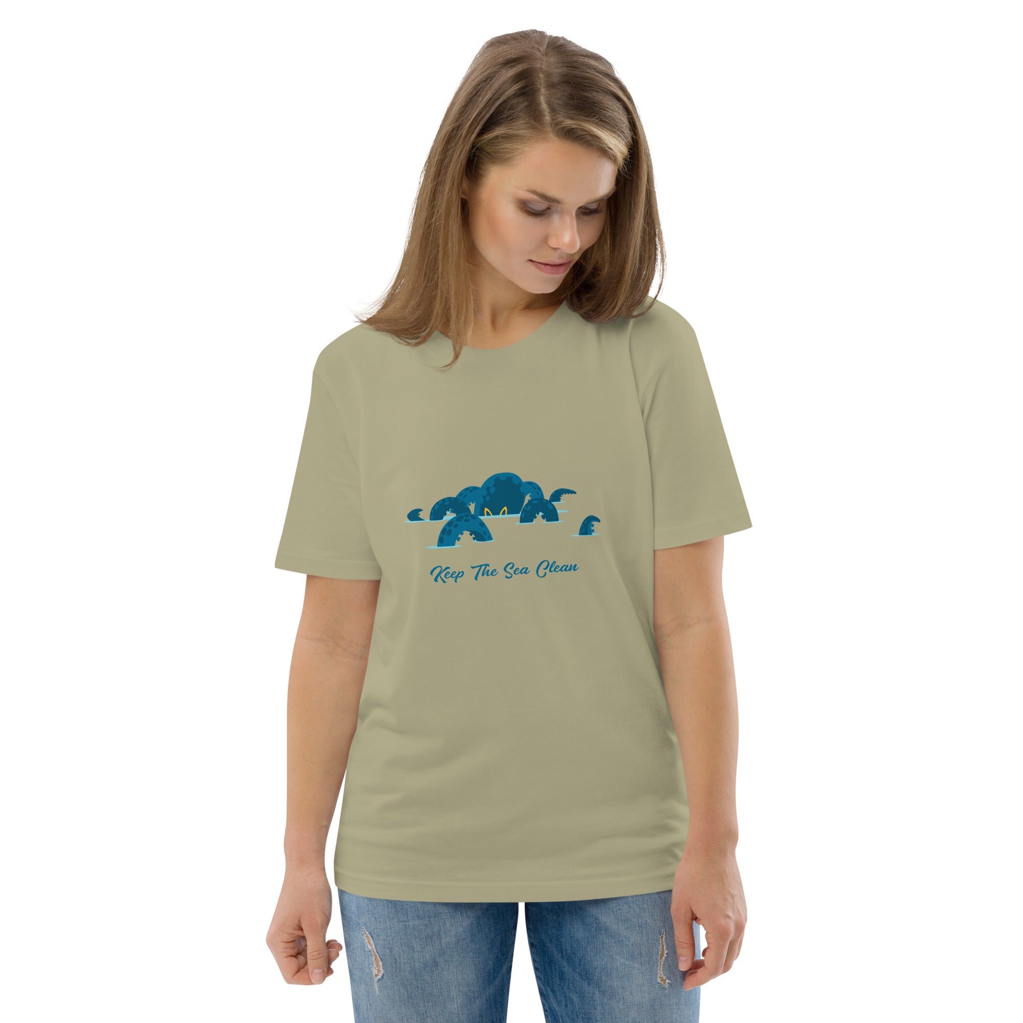 Unisex organic cotton t-shirt Octopus Blue