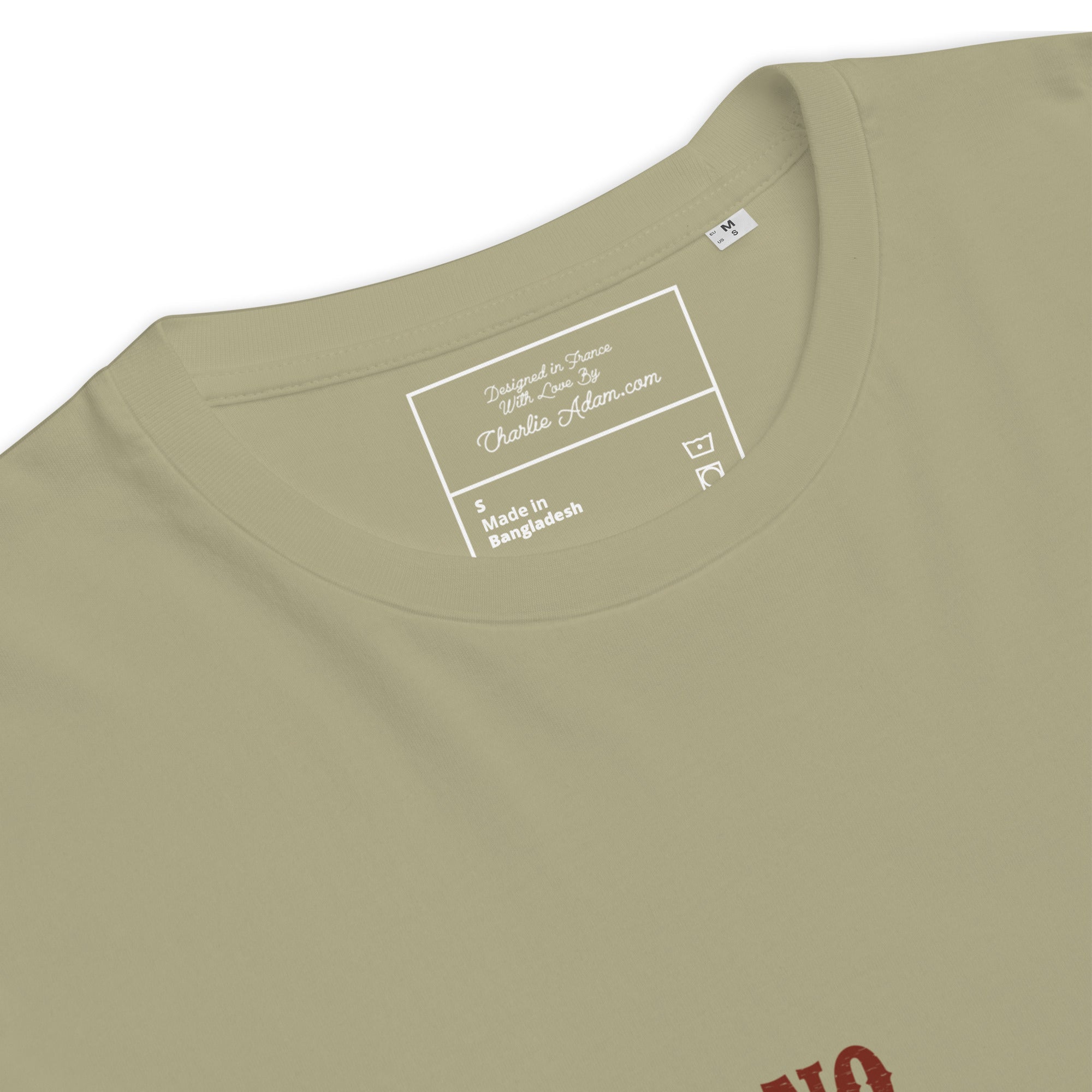 T-shirt unisexe en coton biologique No Skiboots on Dancefloor texte foncé