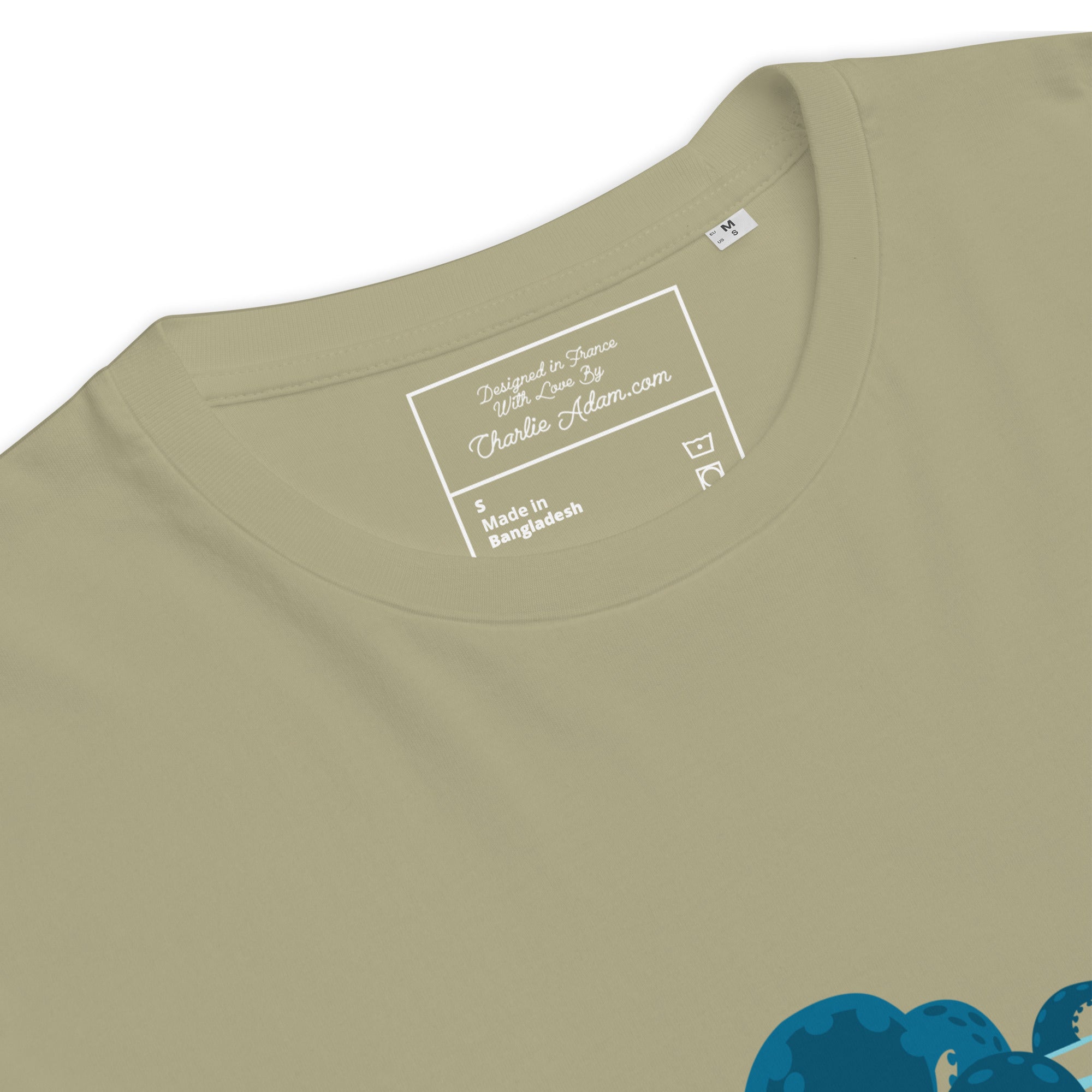 Unisex organic cotton t-shirt Octopus Blue