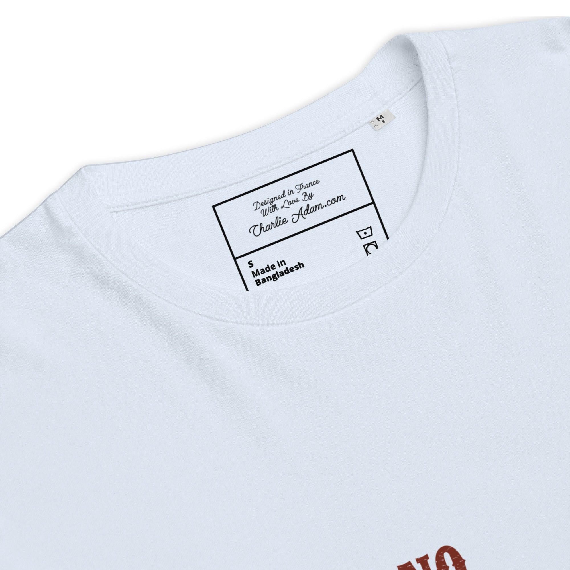 T-shirt unisexe en coton biologique No Skiboots on Dancefloor texte foncé