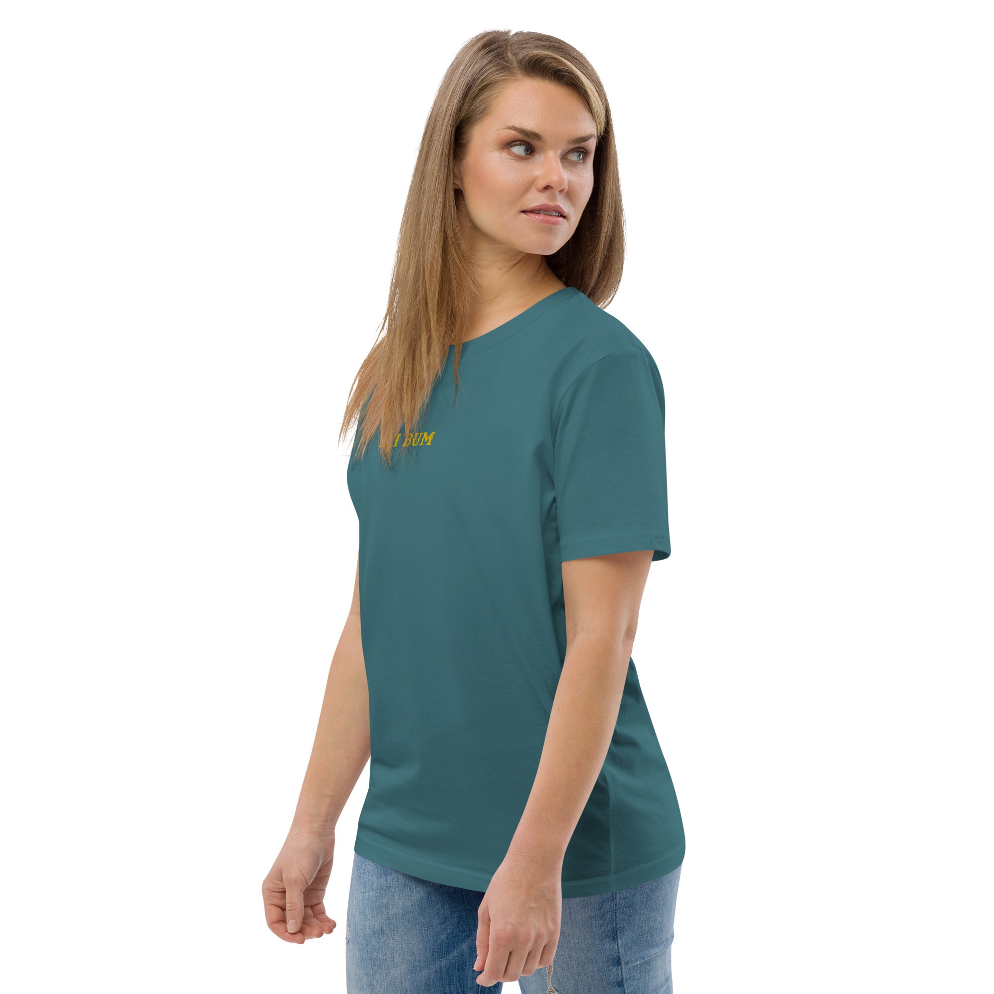 Unisex organic cotton t-shirt Ski Bum embroidered pattern