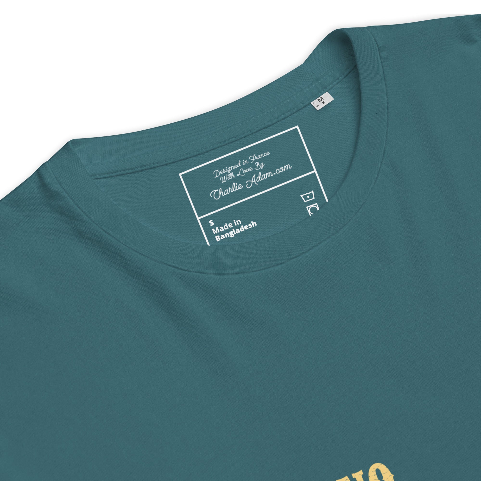 T-shirt unisexe en coton biologique No Skiboots on Dancefloor texte clair