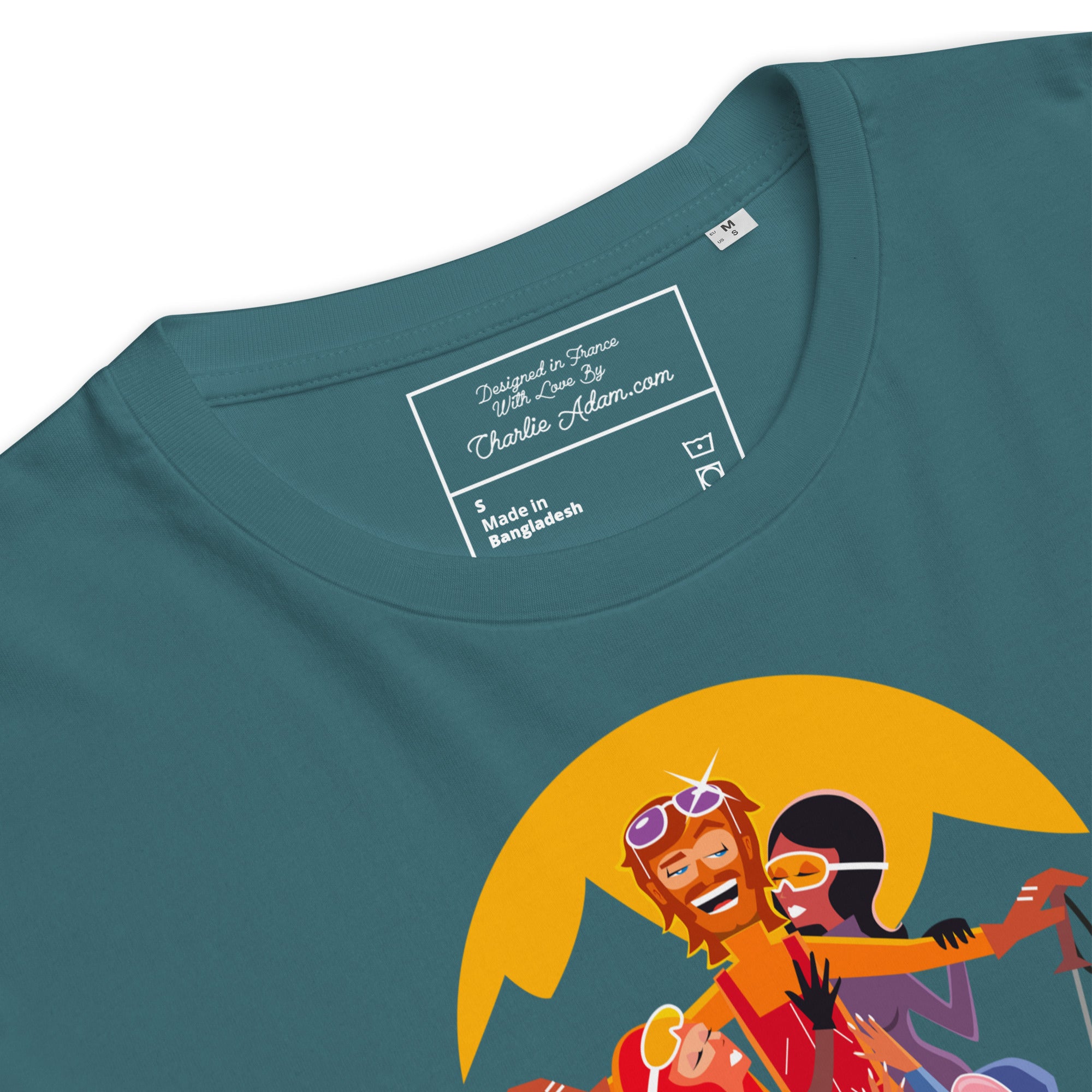 T-shirt unisexe en coton biologique Love instructor First lesson free sur couleurs foncées