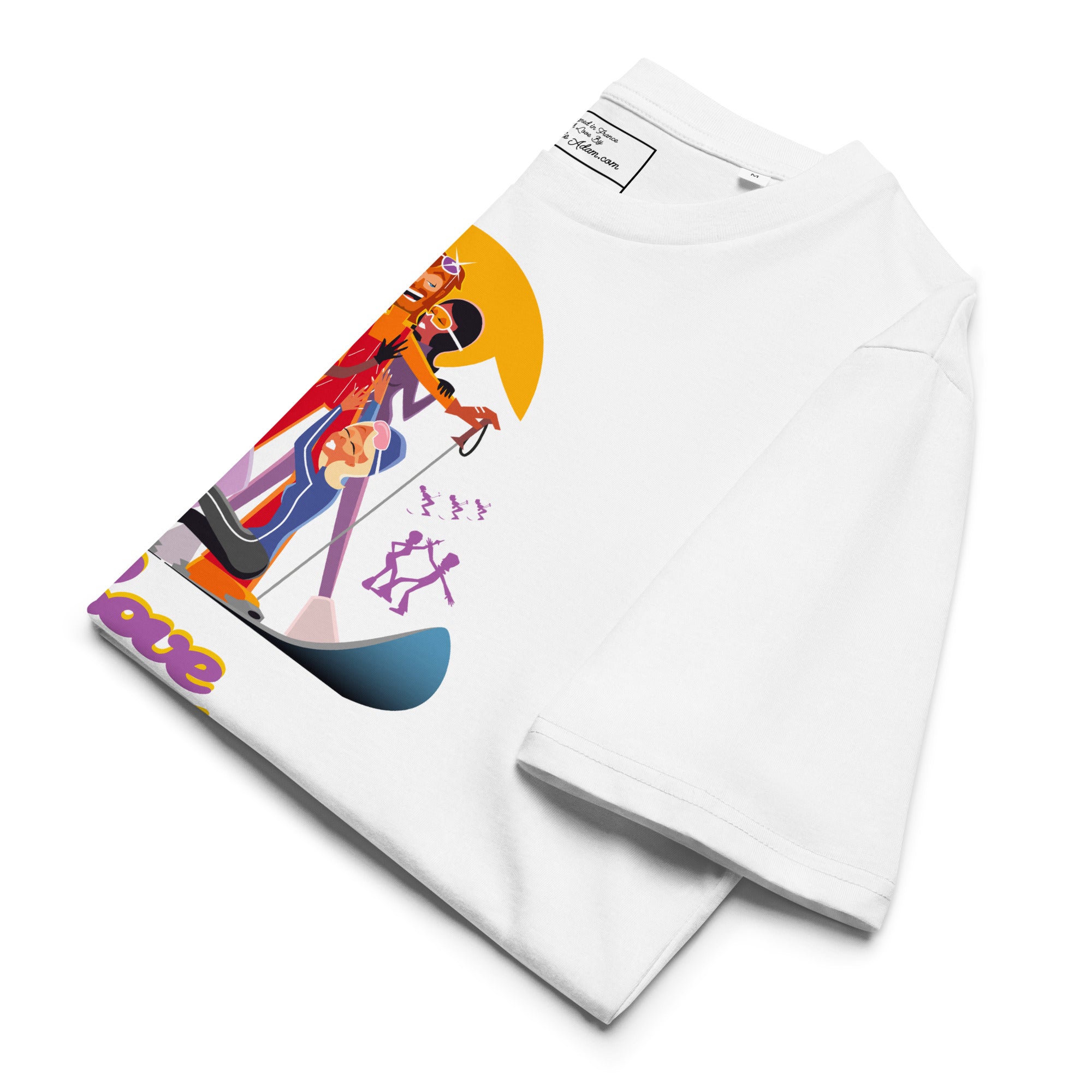 T-shirt unisexe en coton biologique Love instructor First lesson free sur couleurs claires