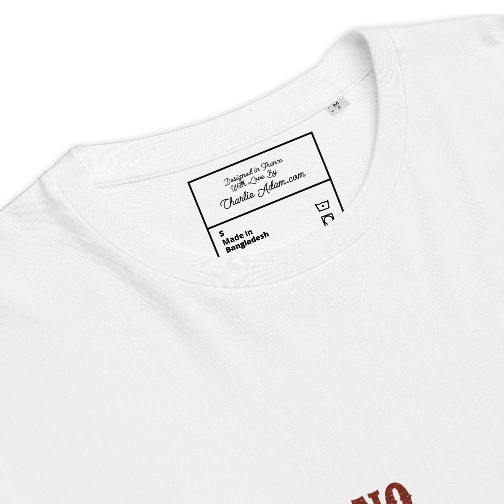 T-shirt unisexe en coton biologique No Skiboots on Dancefloor texte foncé