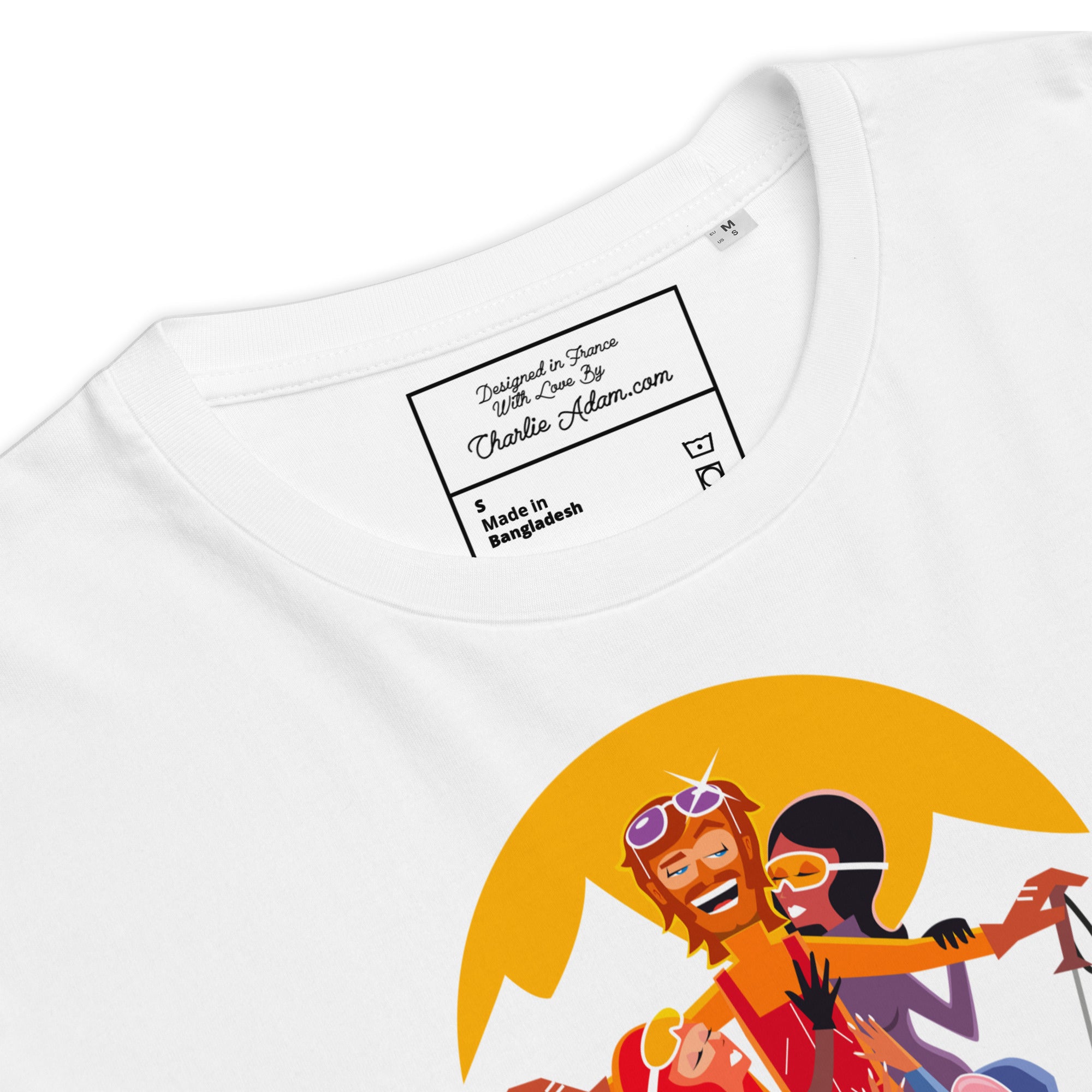 T-shirt unisexe en coton biologique Love instructor First lesson free sur couleurs claires