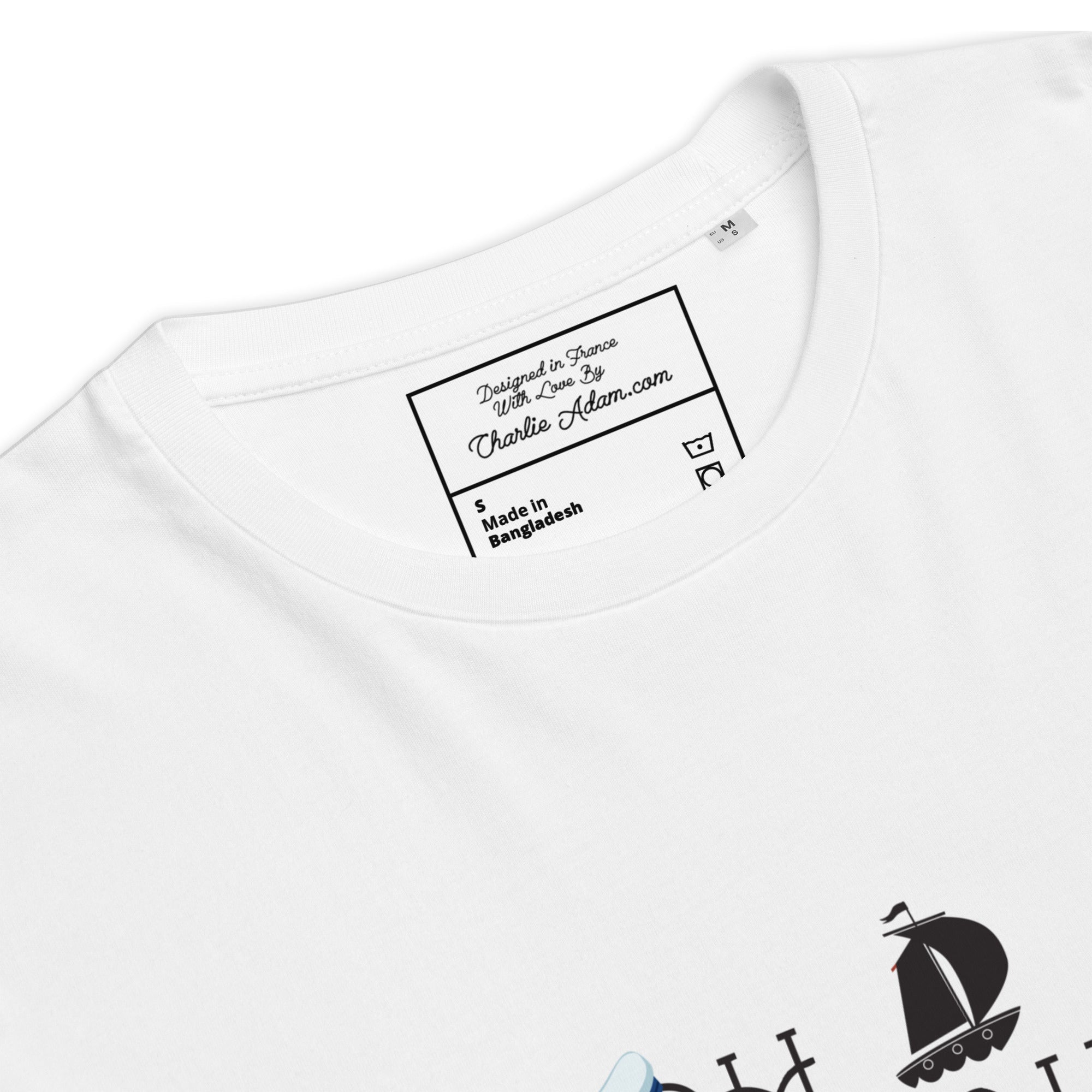 T-shirt unisexe en coton biologique Oh Bonne Mer 3 sur couleurs claires