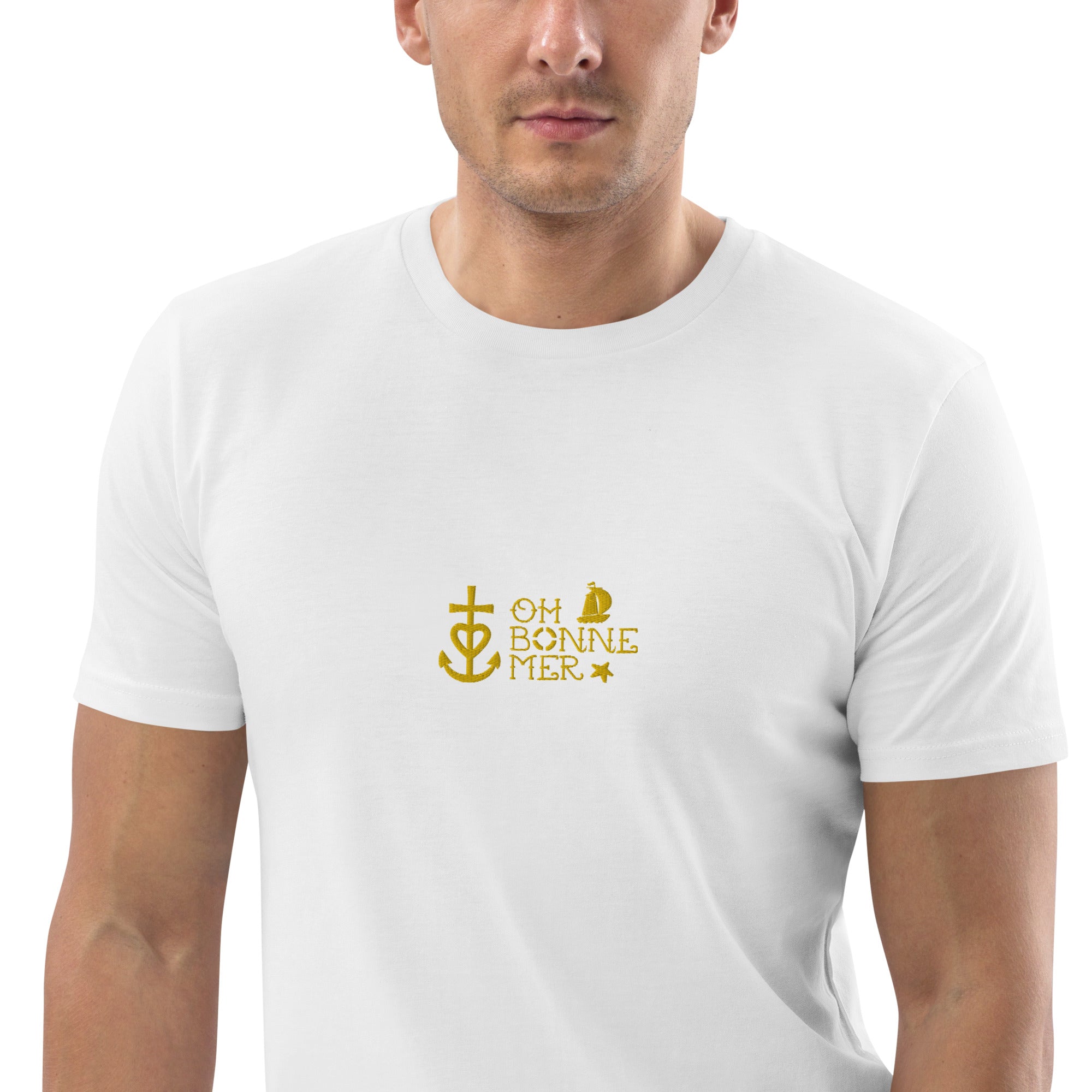 T-shirt unisexe en coton biologique Oh Bonne Mer 2 brodé sur couleurs claires