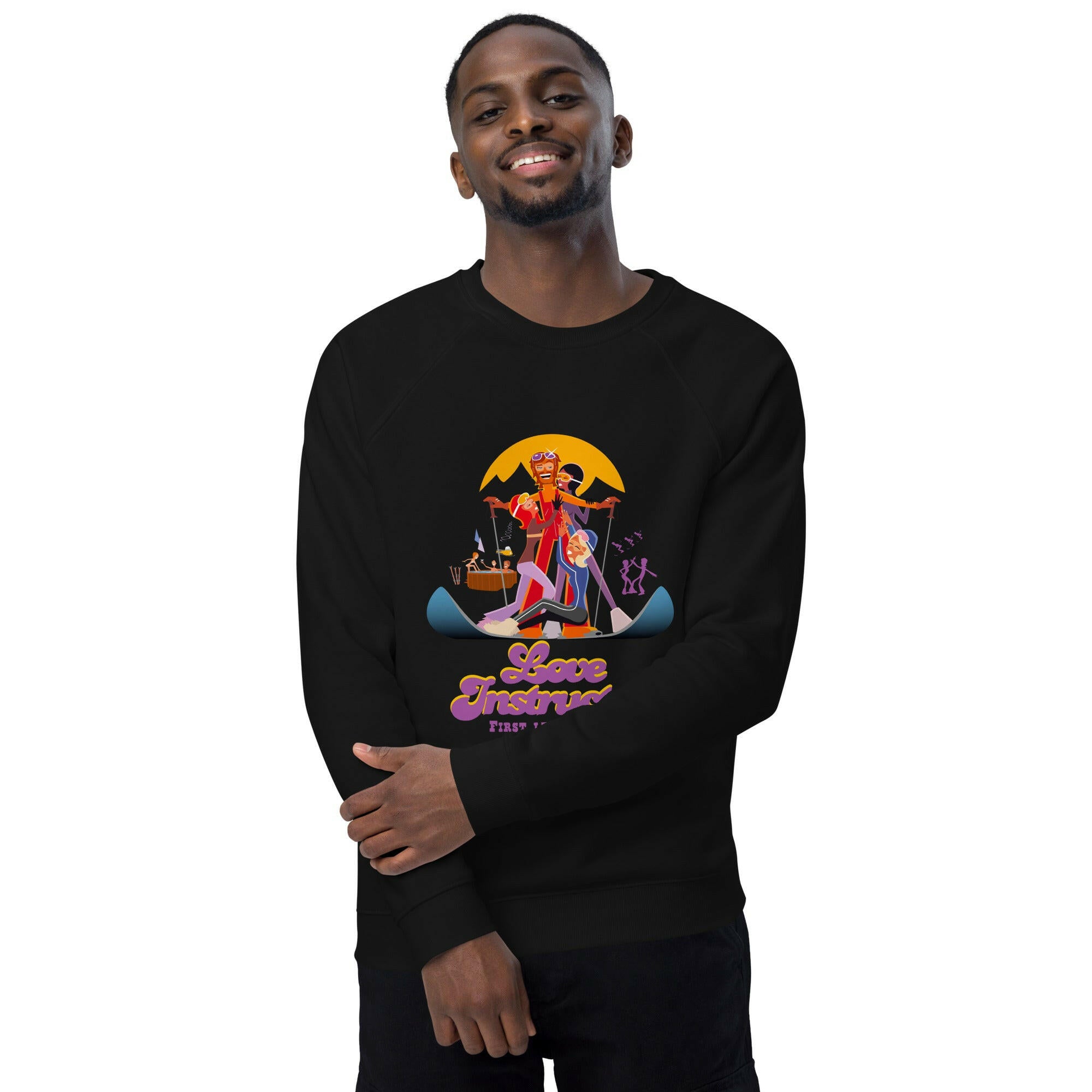 Sweatshirt écologique raglan unisexe Love Instructor First Lesson free