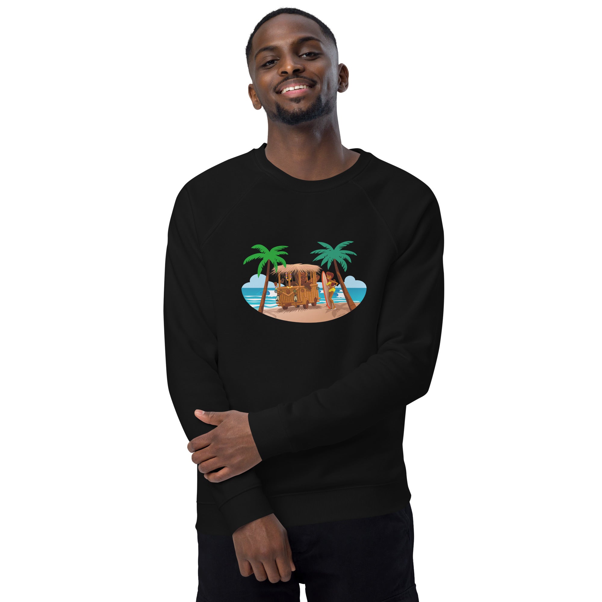 Unisex organic raglan sweatshirt Tiki Kombi