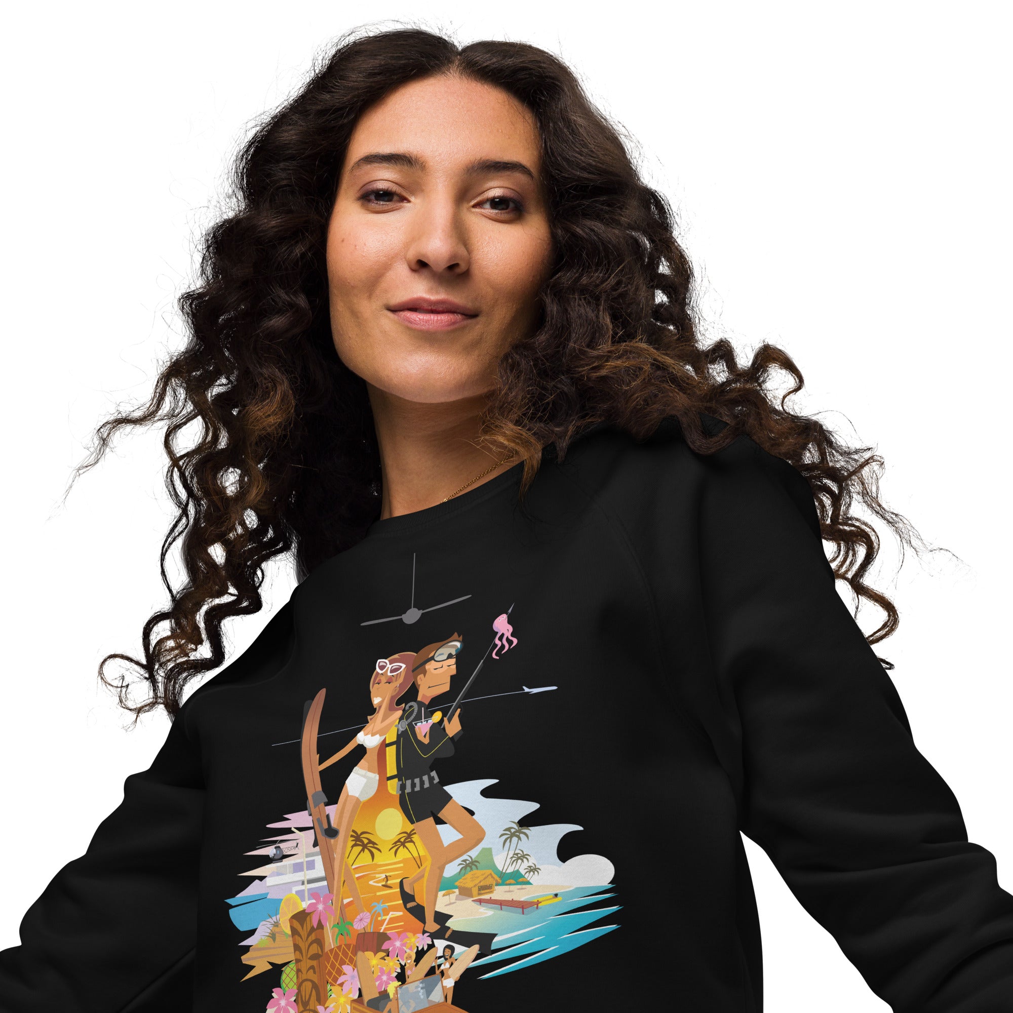 Sweatshirt écologique raglan unisexe License to Chill Vamos a la Playa