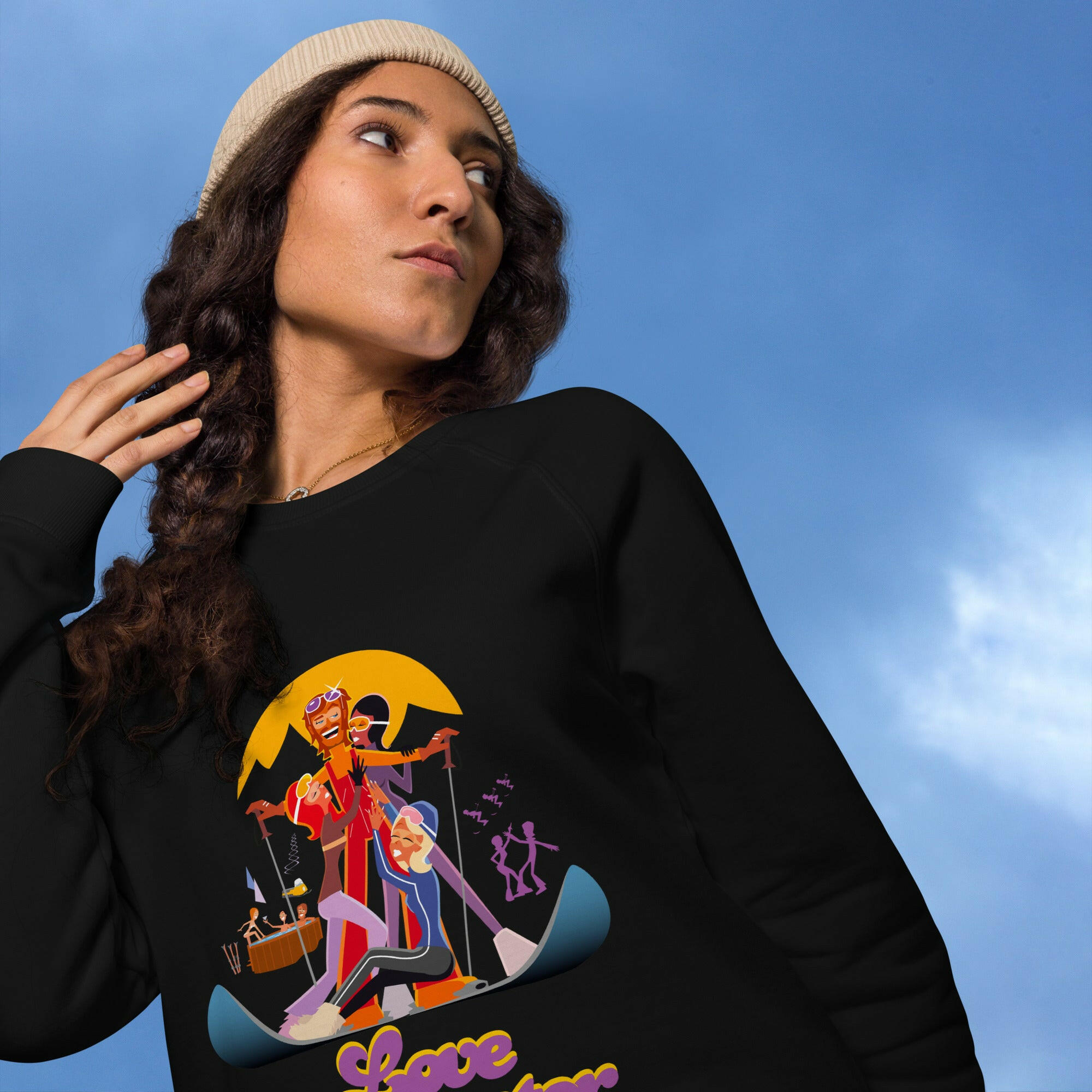 Sweatshirt écologique raglan unisexe Love Instructor First Lesson free