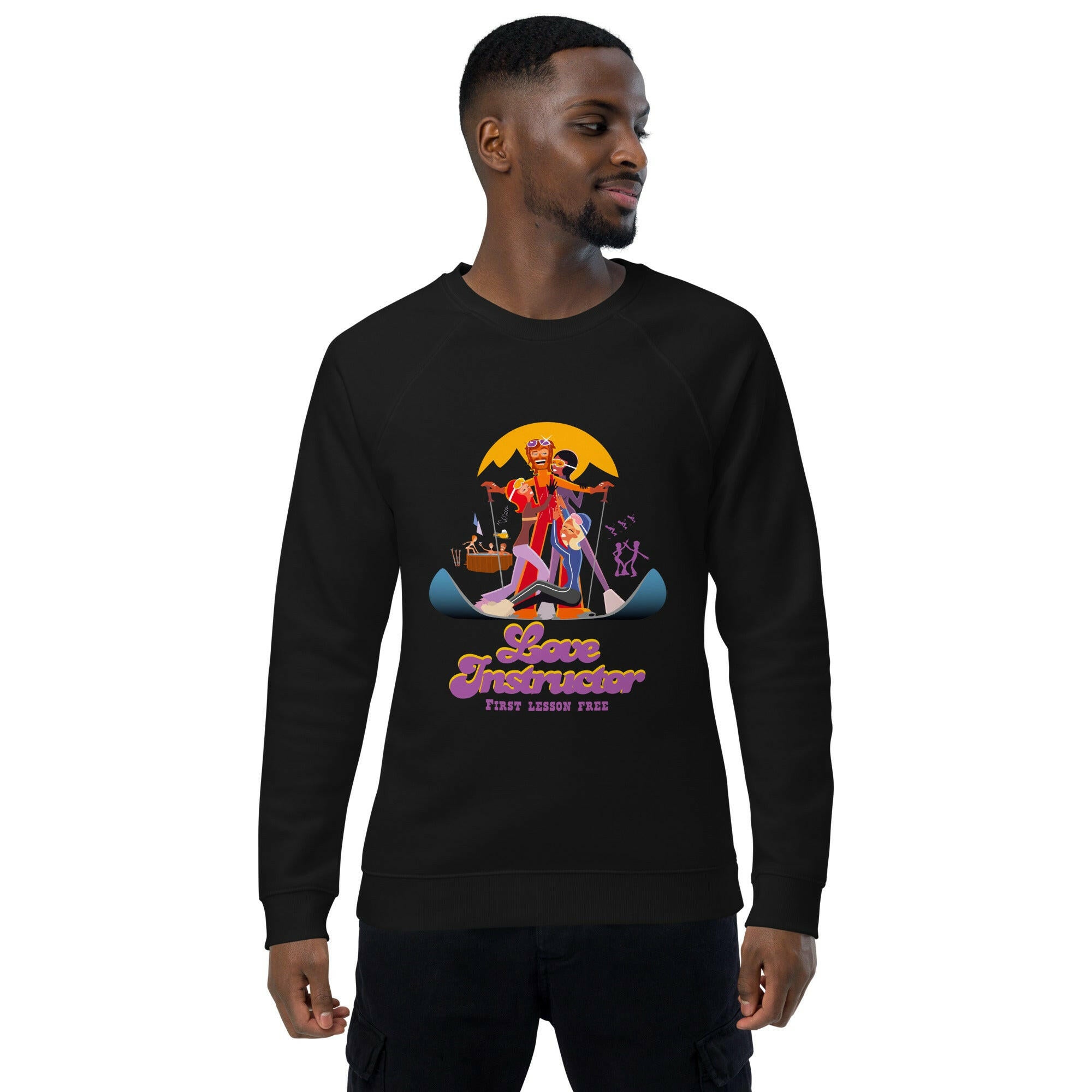 Sweatshirt écologique raglan unisexe Love Instructor First Lesson free