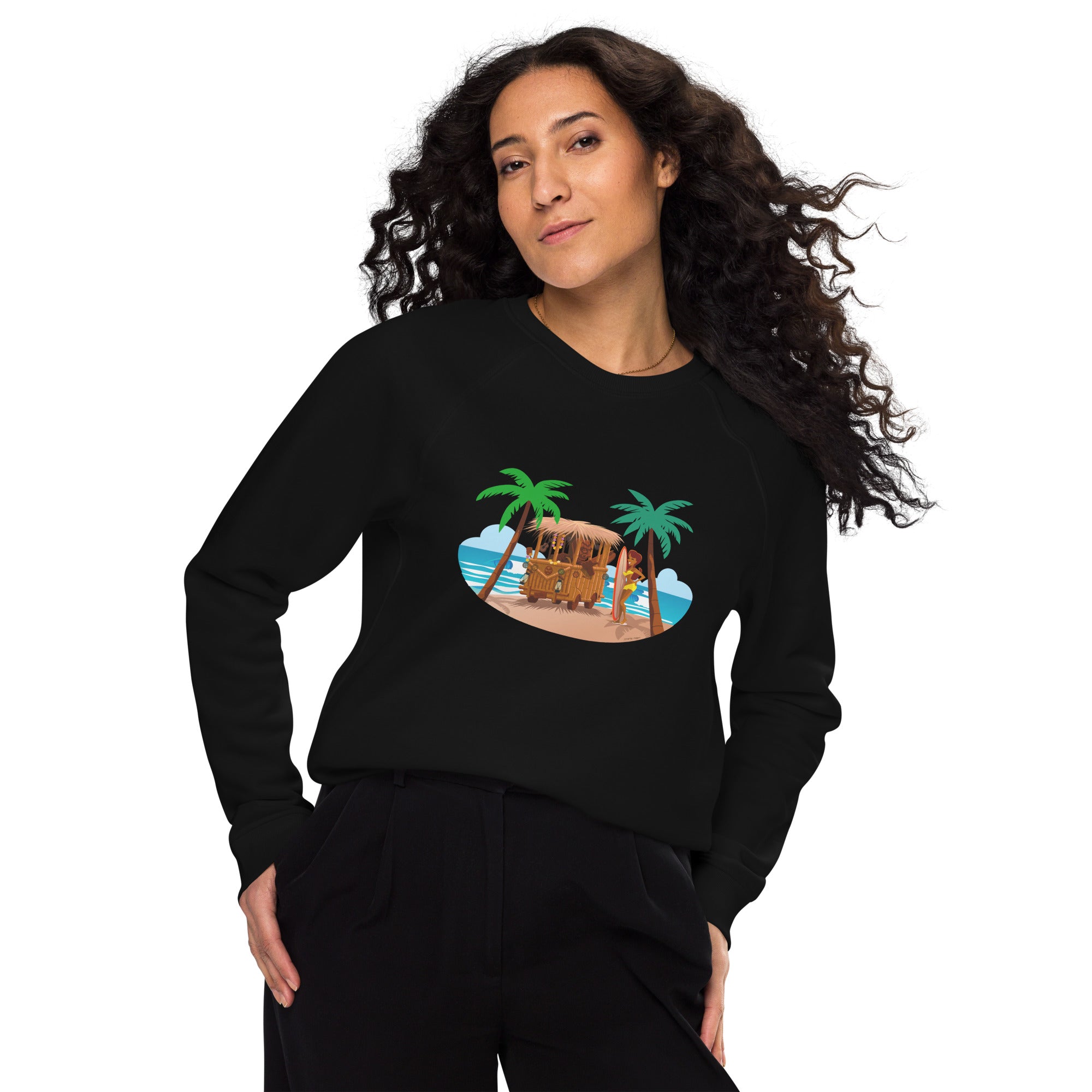 Unisex organic raglan sweatshirt Tiki Kombi