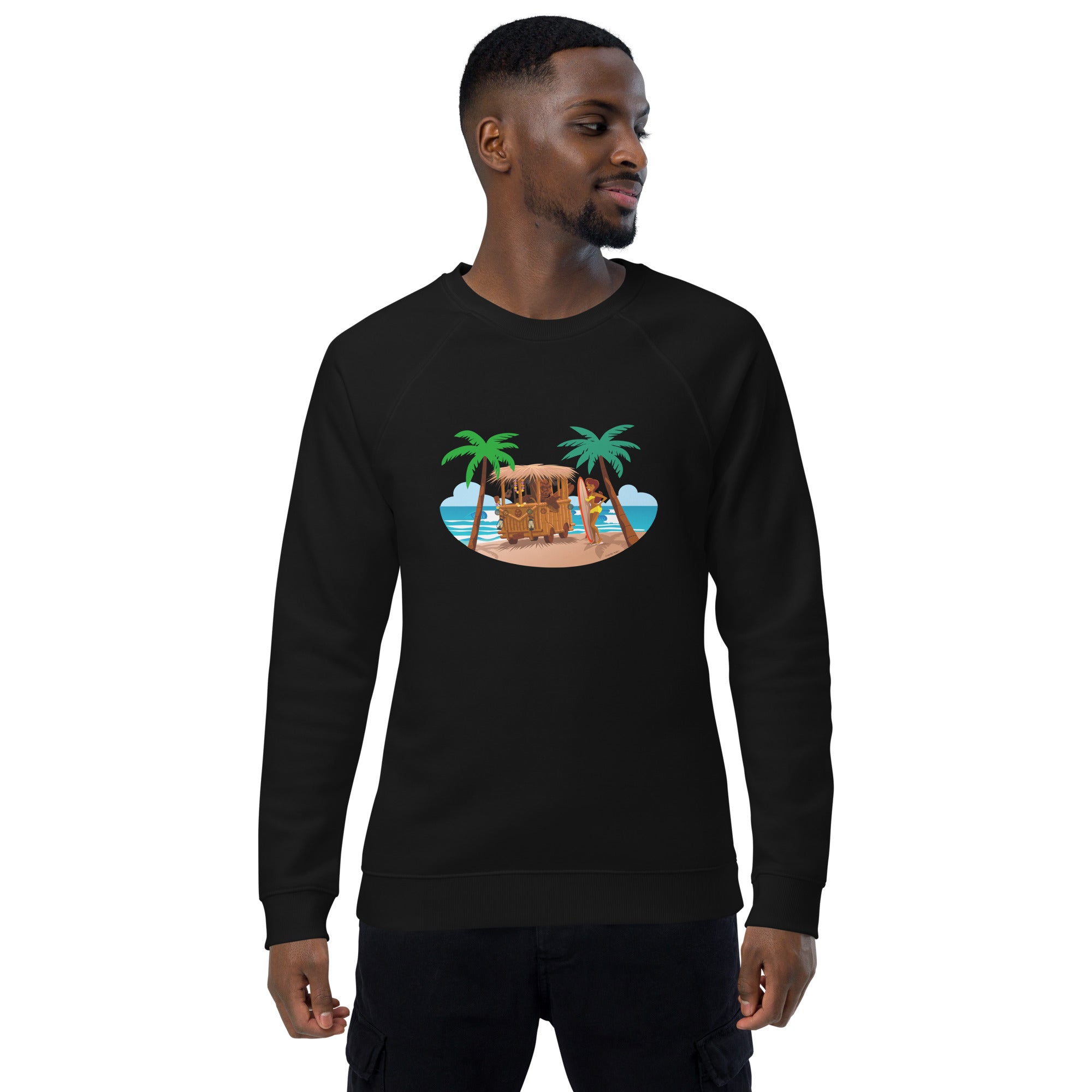 Unisex organic raglan sweatshirt Tiki Kombi
