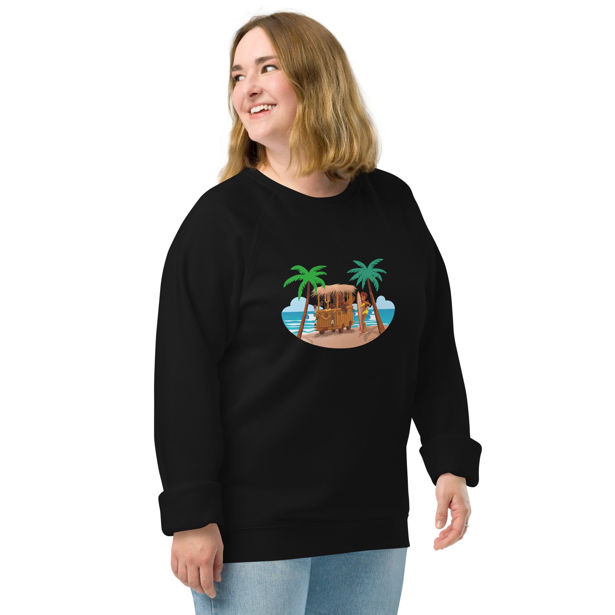 Unisex organic raglan sweatshirt Tiki Kombi