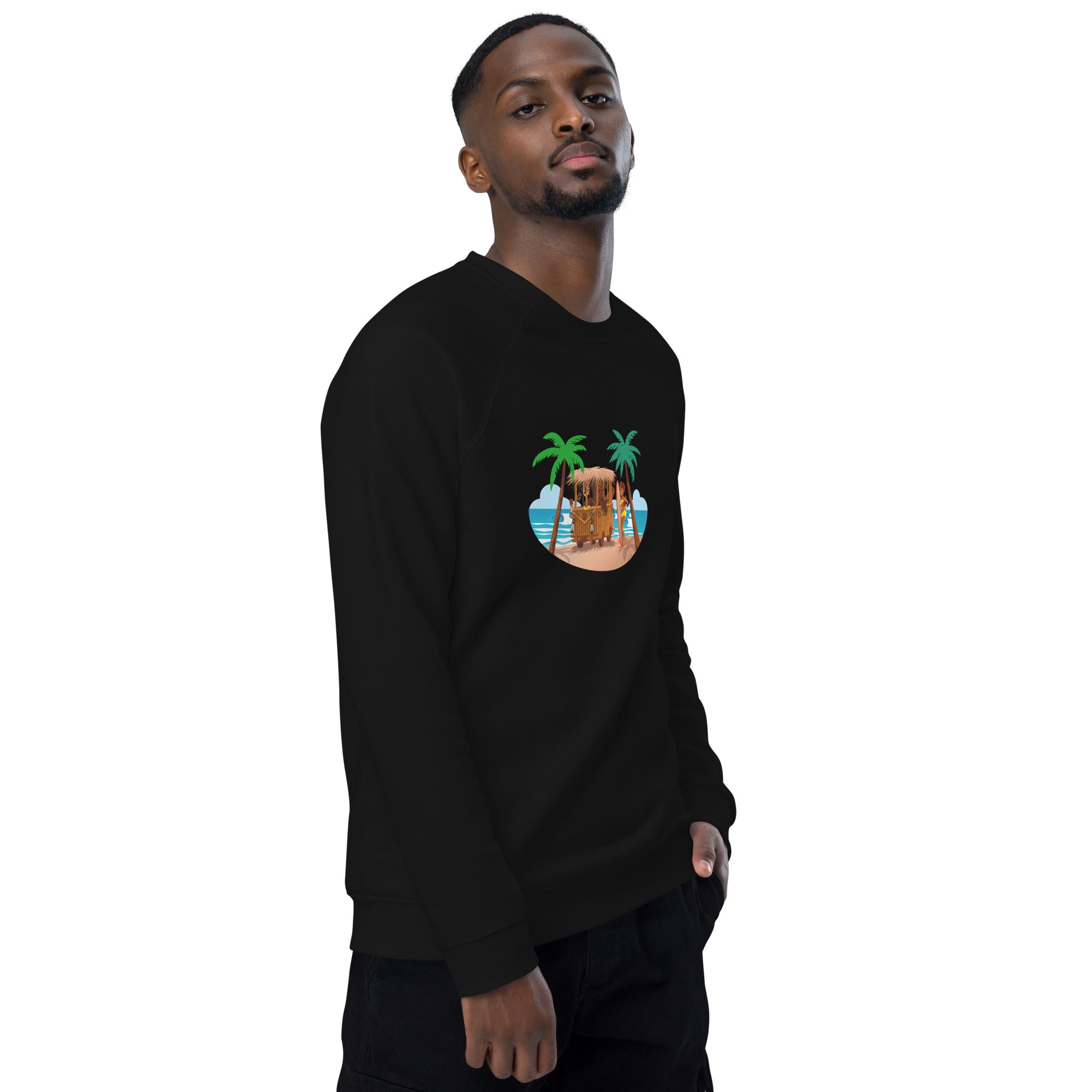 Unisex organic raglan sweatshirt Tiki Kombi