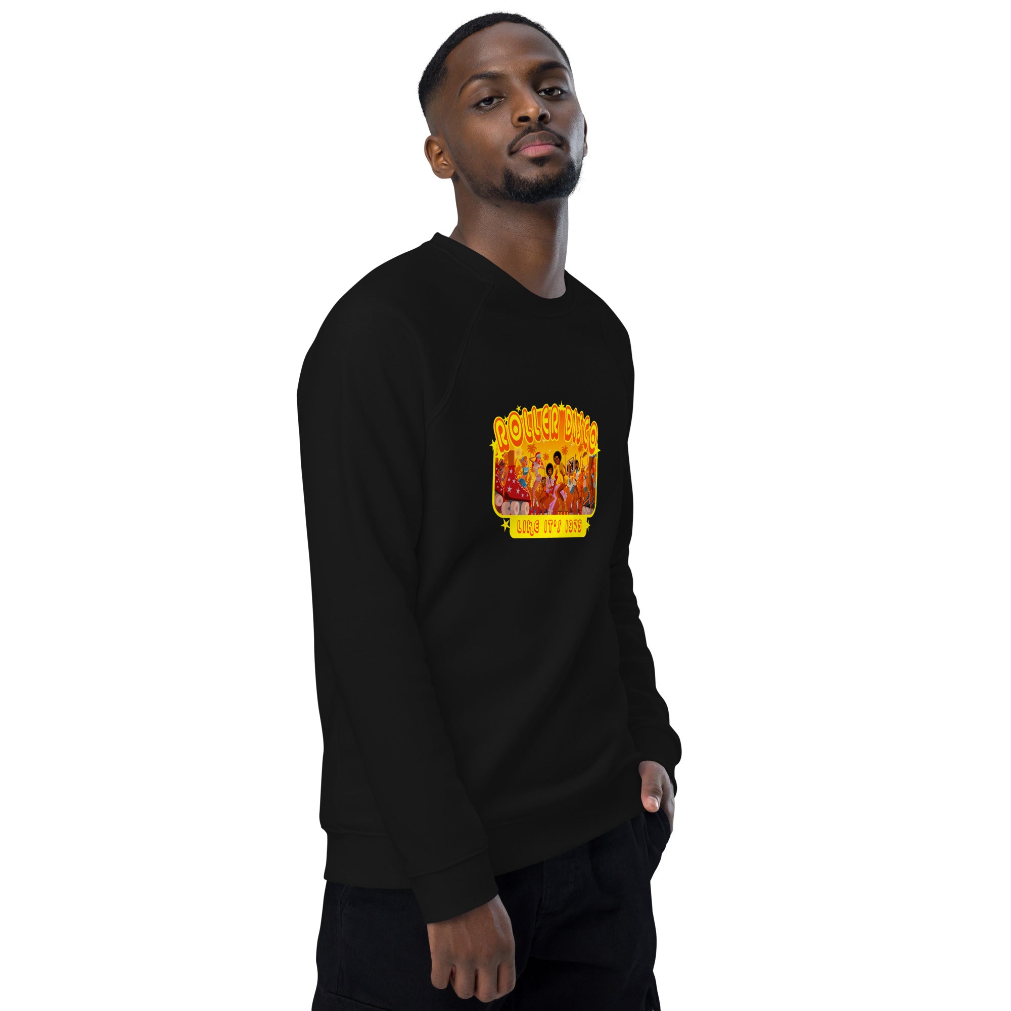 Sweatshirt écologique raglan unisexe Roller Disco 1975