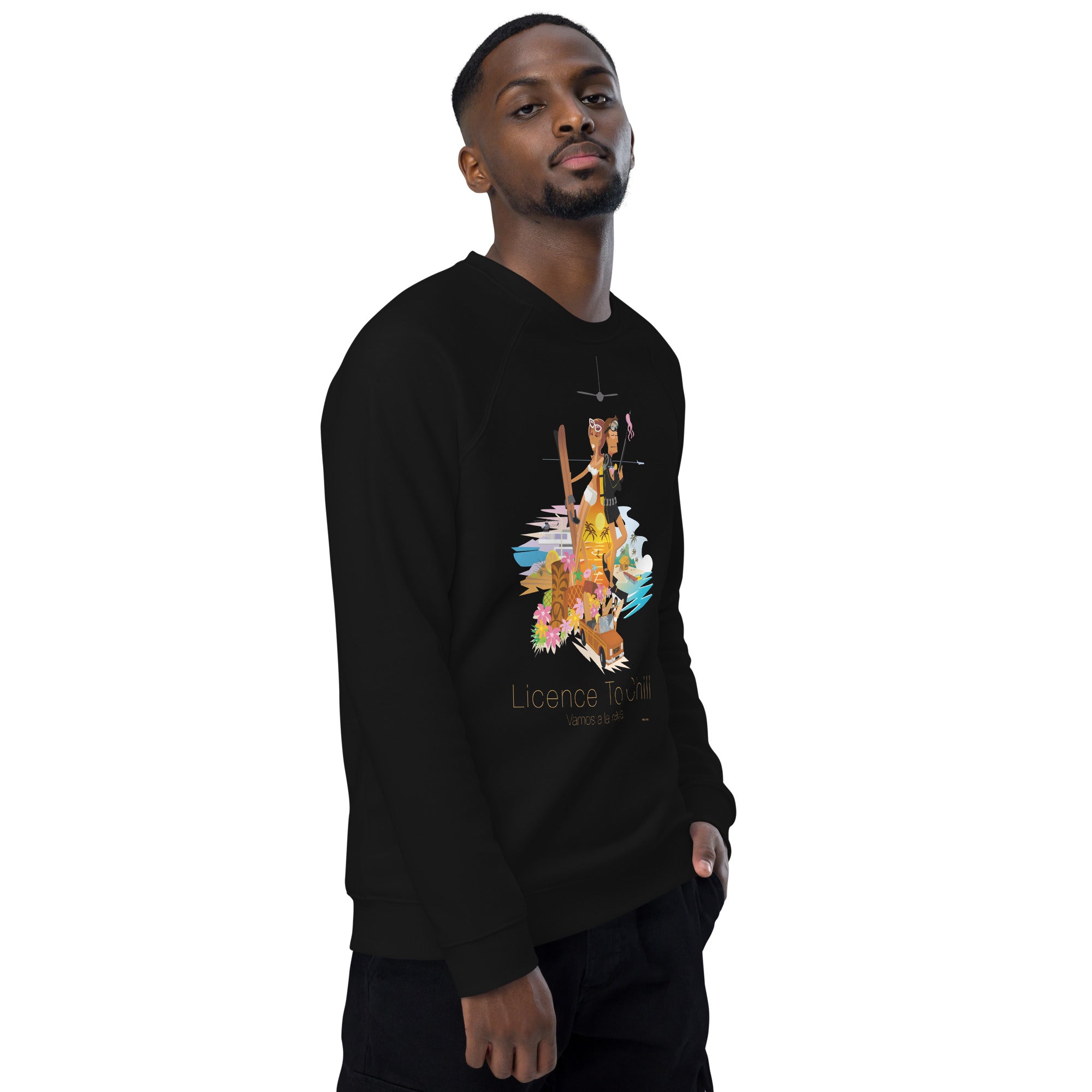Sweatshirt écologique raglan unisexe License to Chill Vamos a la Playa
