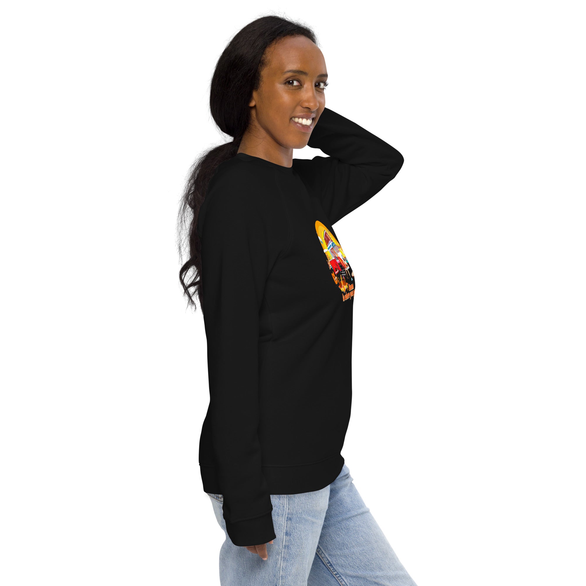 Unisex organic raglan sweatshirt Ultra Combi Home is where you park it