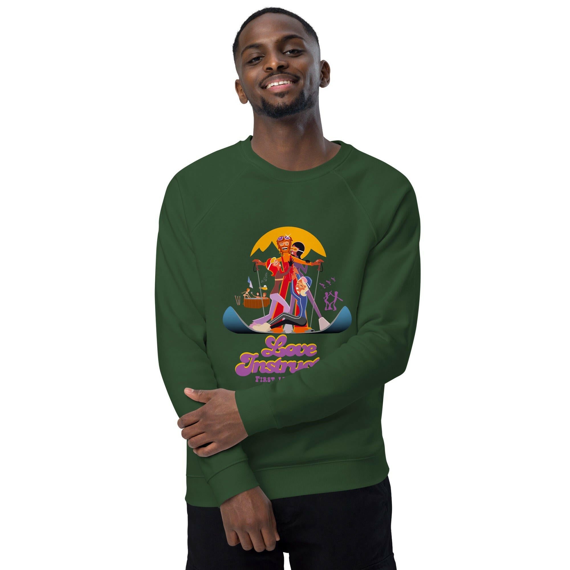 Sweatshirt écologique raglan unisexe Love Instructor First Lesson free