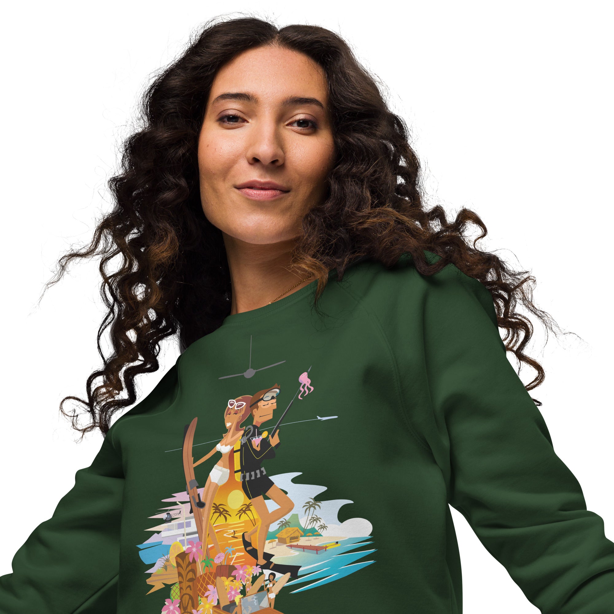 Sweatshirt écologique raglan unisexe License to Chill Vamos a la Playa