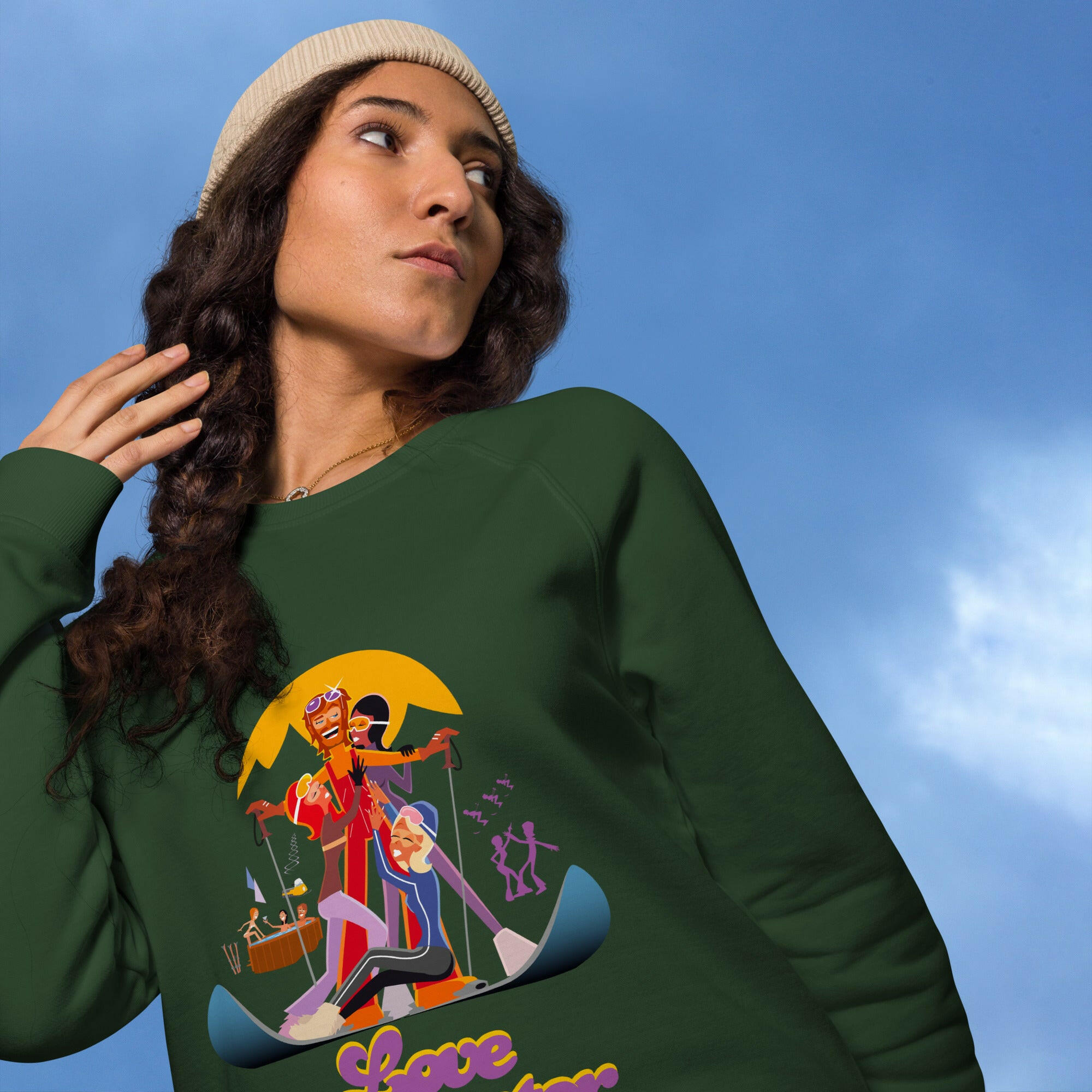 Sweatshirt écologique raglan unisexe Love Instructor First Lesson free