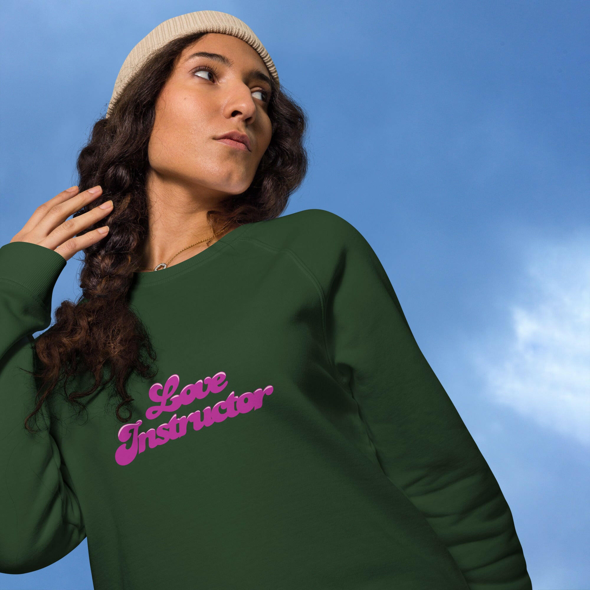 Sweatshirt écologique raglan unisexe Love Instructor