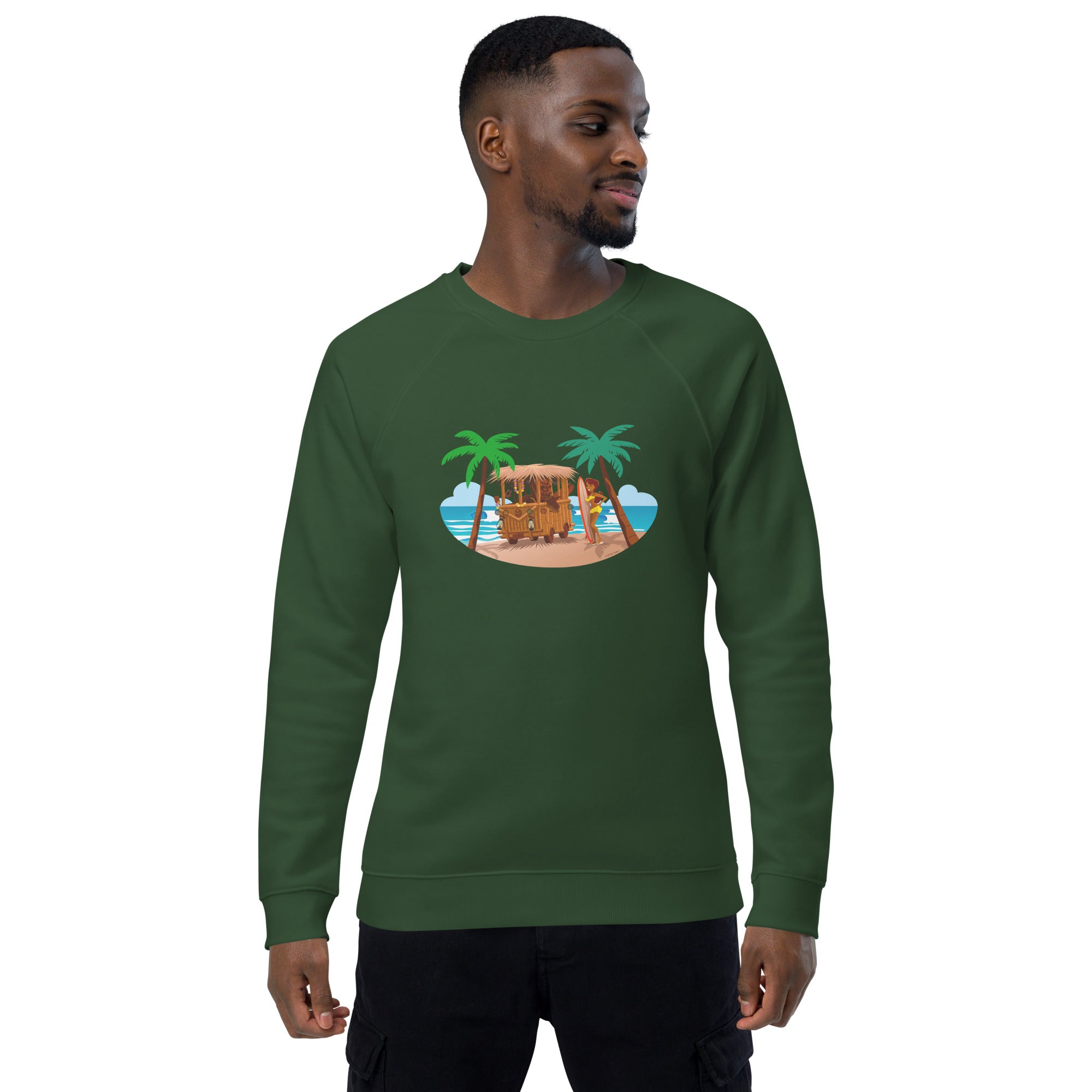 Unisex organic raglan sweatshirt Tiki Kombi