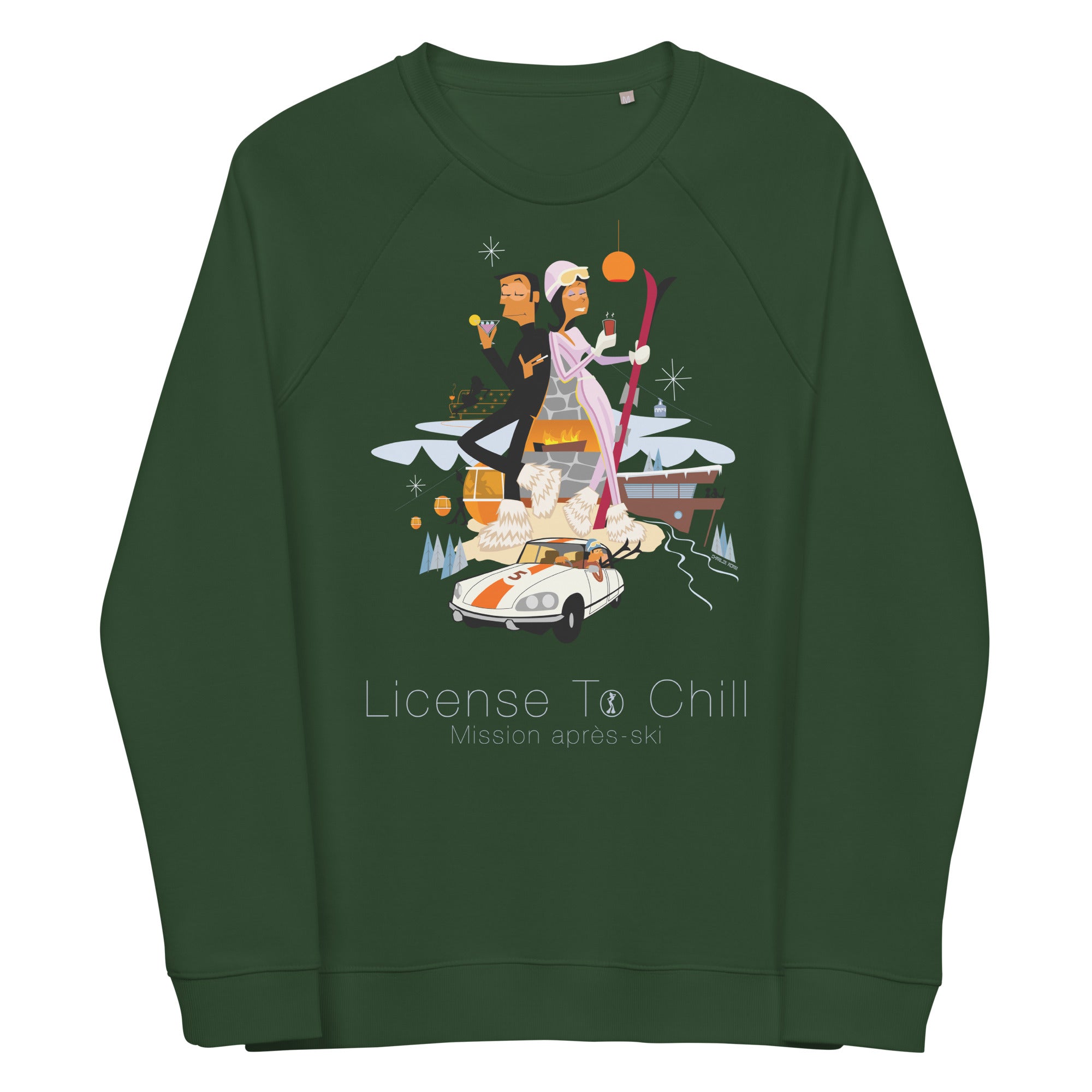 Sweatshirt écologique raglan unisexe License To Chill Mission Après-Ski