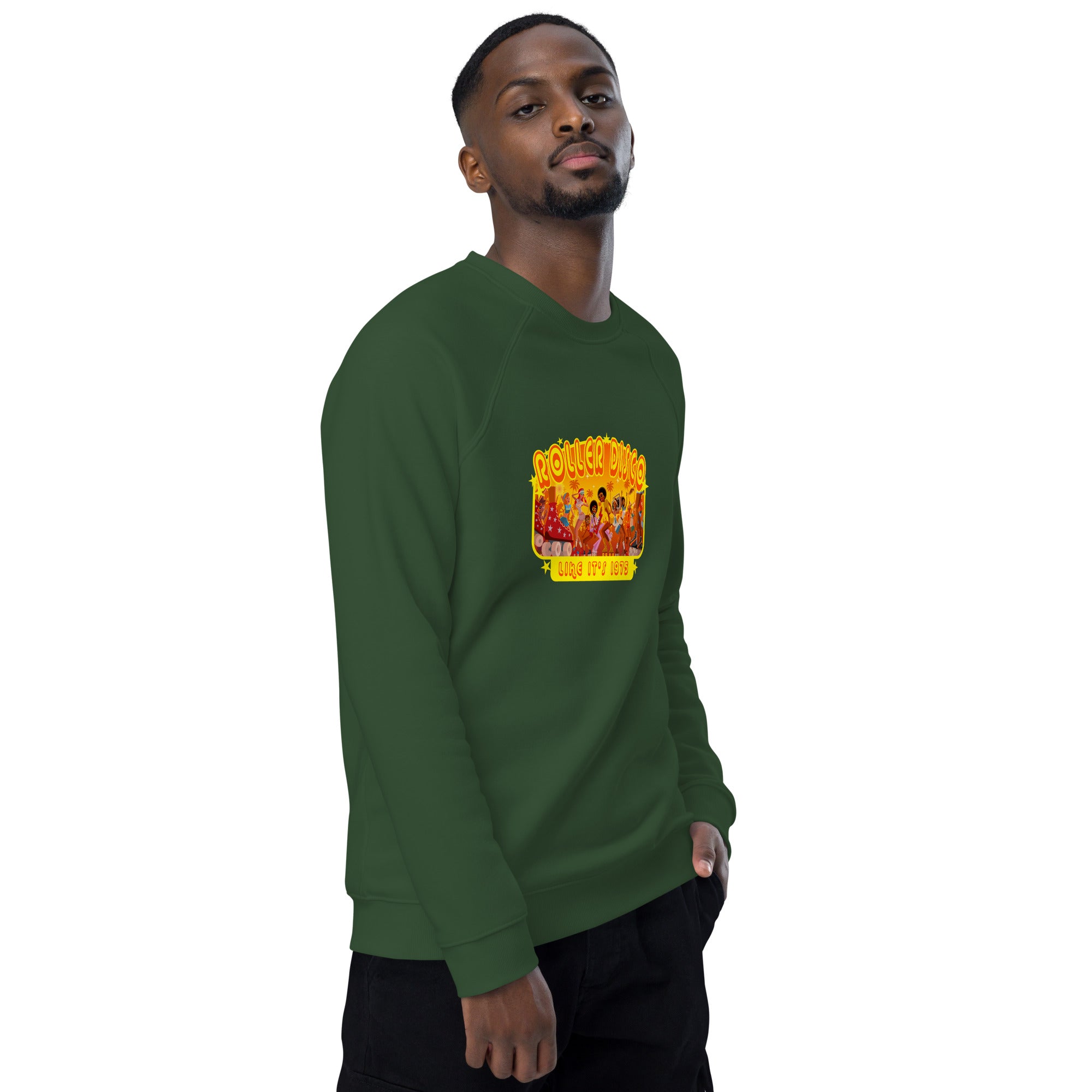Sweatshirt écologique raglan unisexe Roller Disco 1975