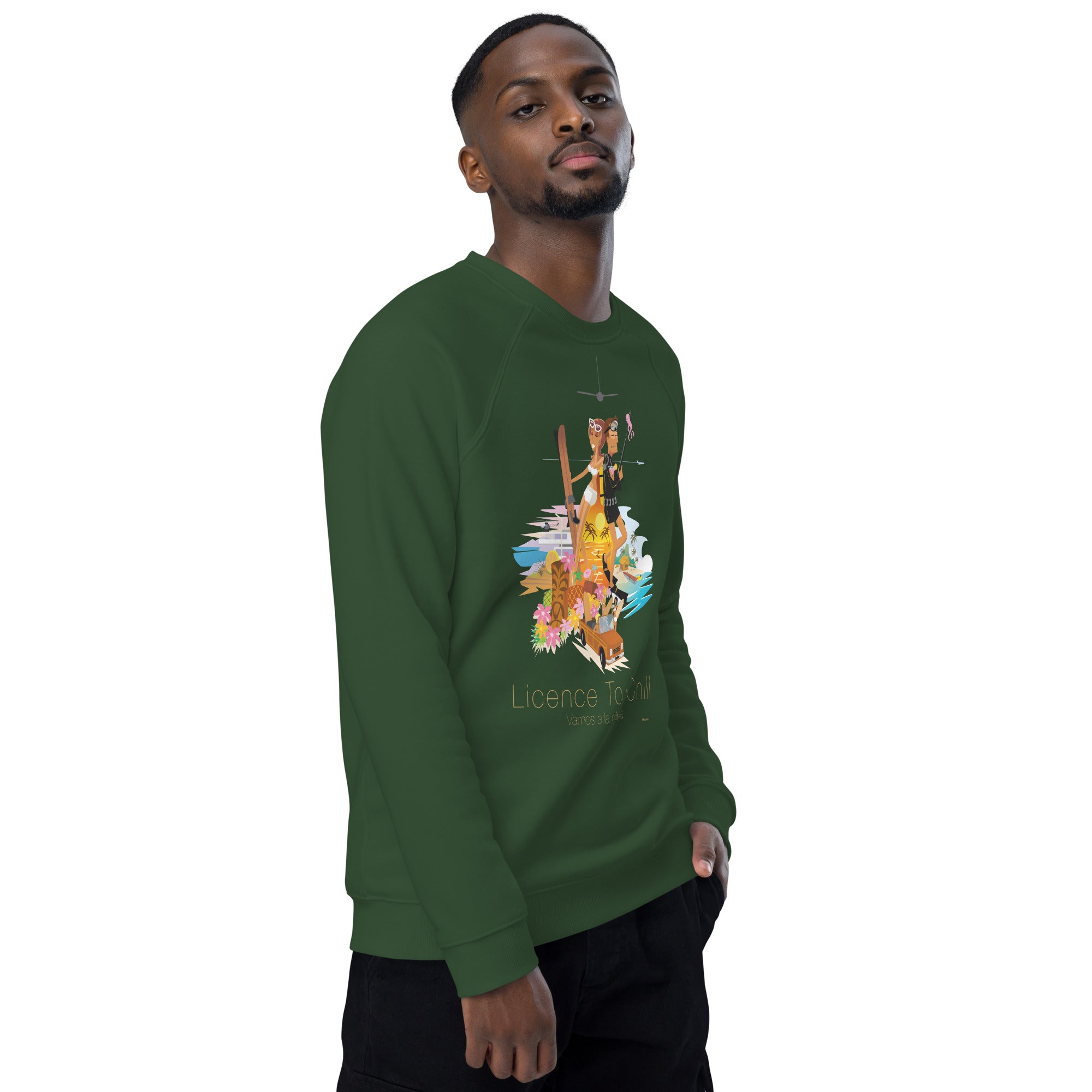 Sweatshirt écologique raglan unisexe License to Chill Vamos a la Playa
