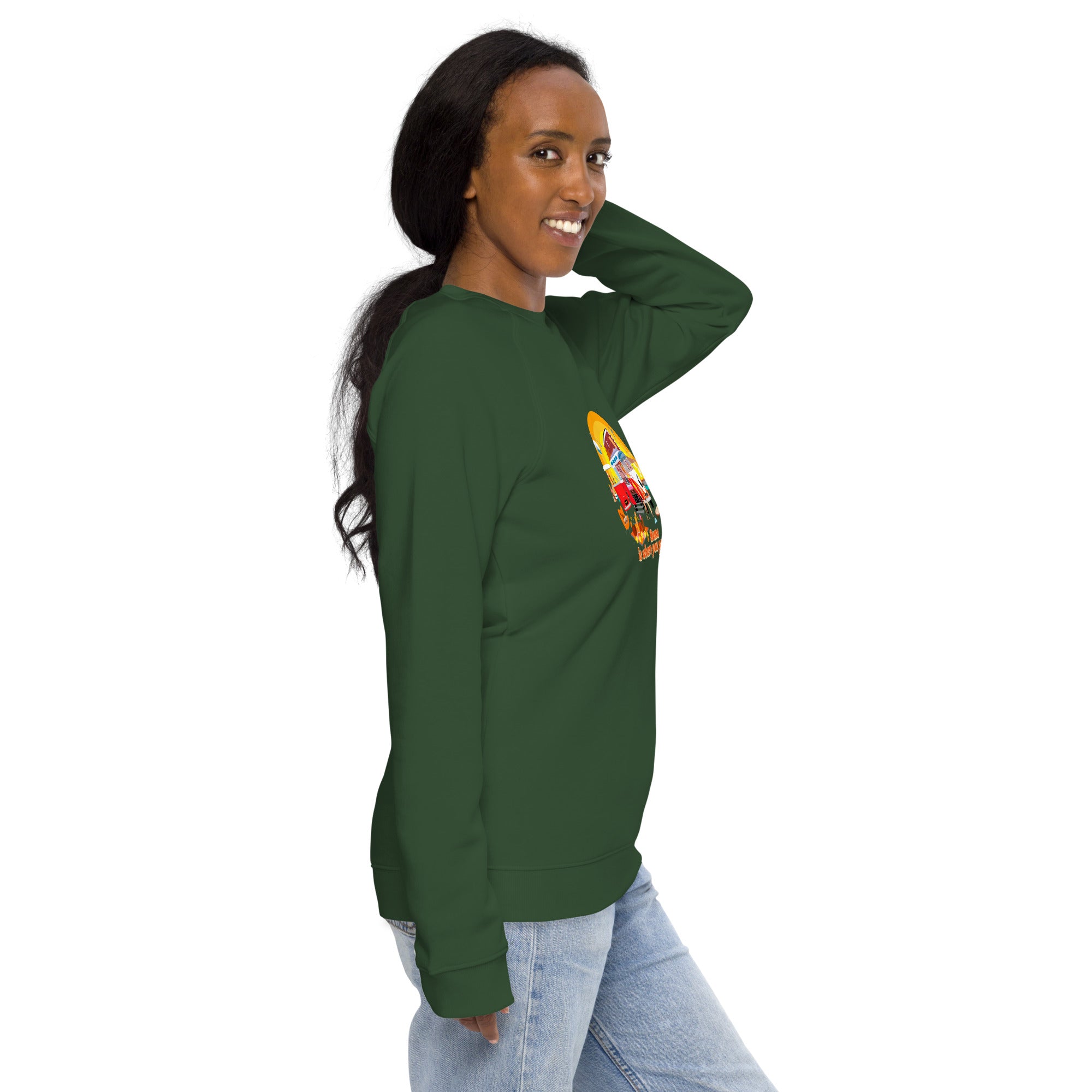 Unisex organic raglan sweatshirt Ultra Combi Home is where you park it