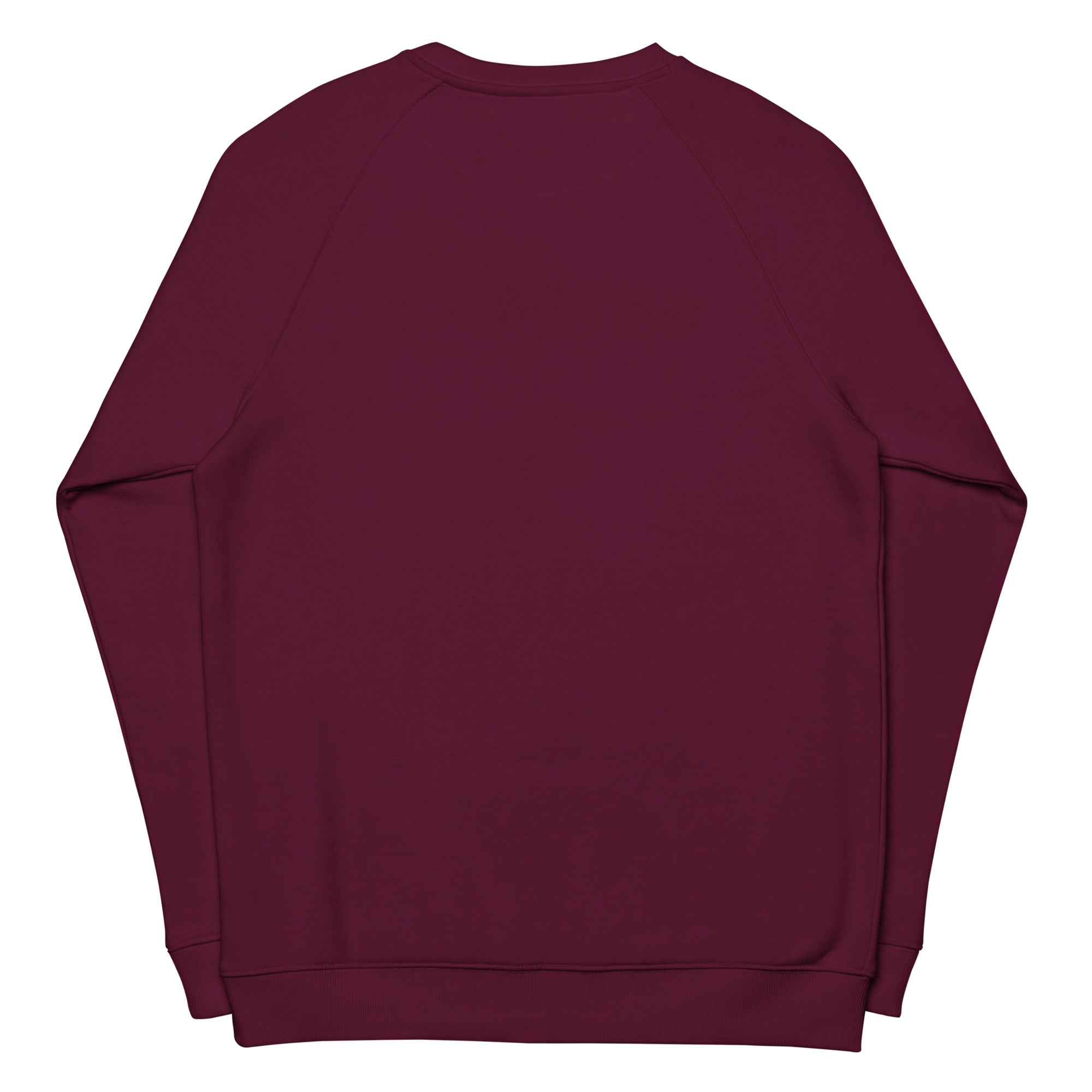 Unisex organic raglan sweatshirt Bold Camper Van Home is where you park it large gold embroidered pattern