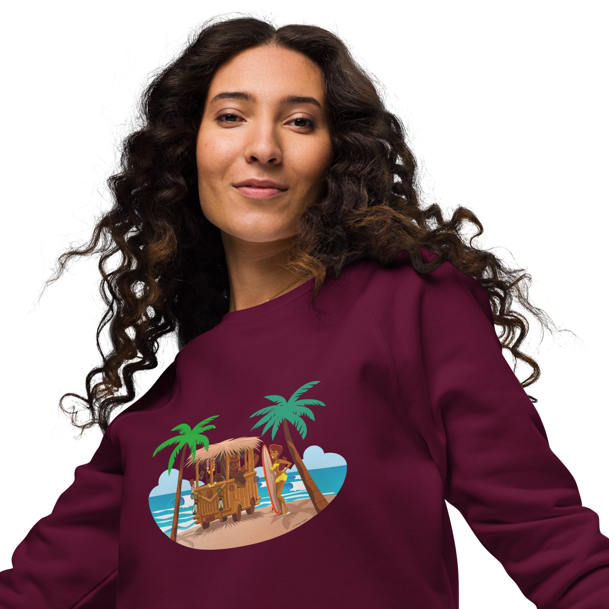 Unisex organic raglan sweatshirt Tiki Kombi