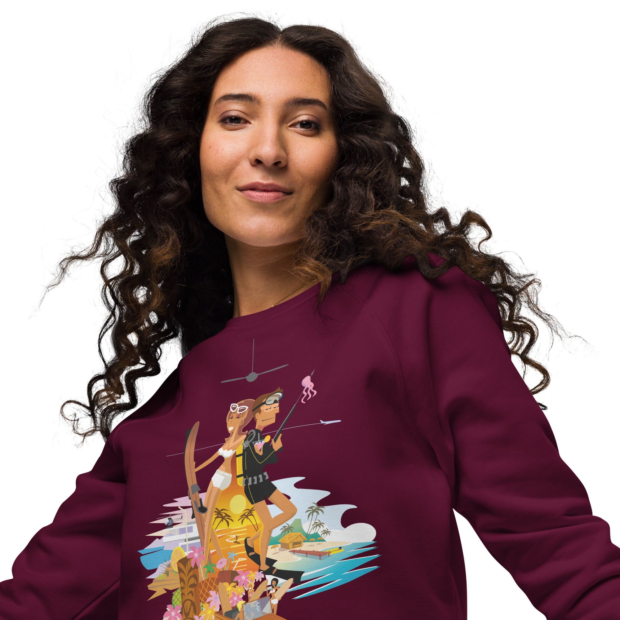 Sweatshirt écologique raglan unisexe License to Chill Vamos a la Playa