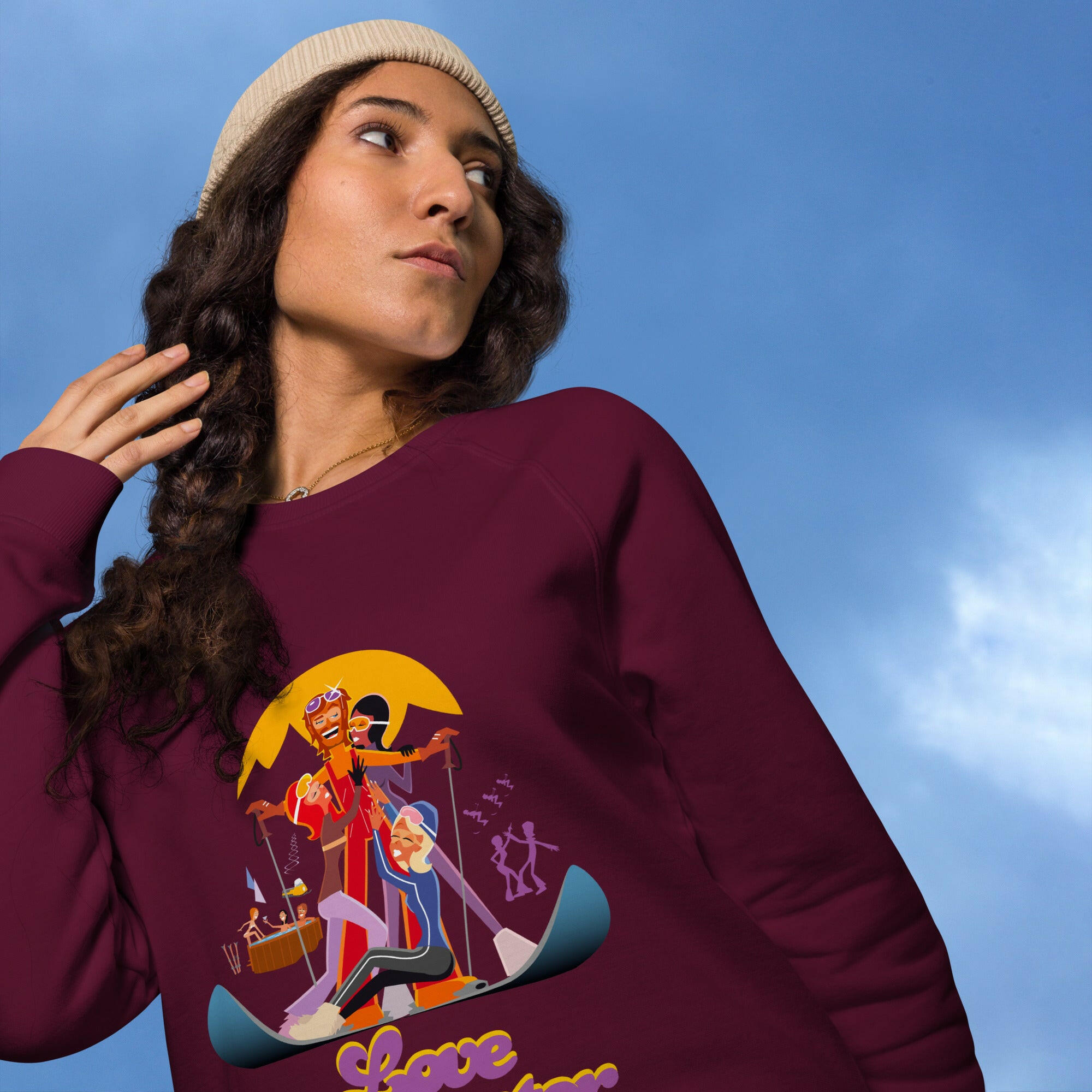 Sweatshirt écologique raglan unisexe Love Instructor First Lesson free