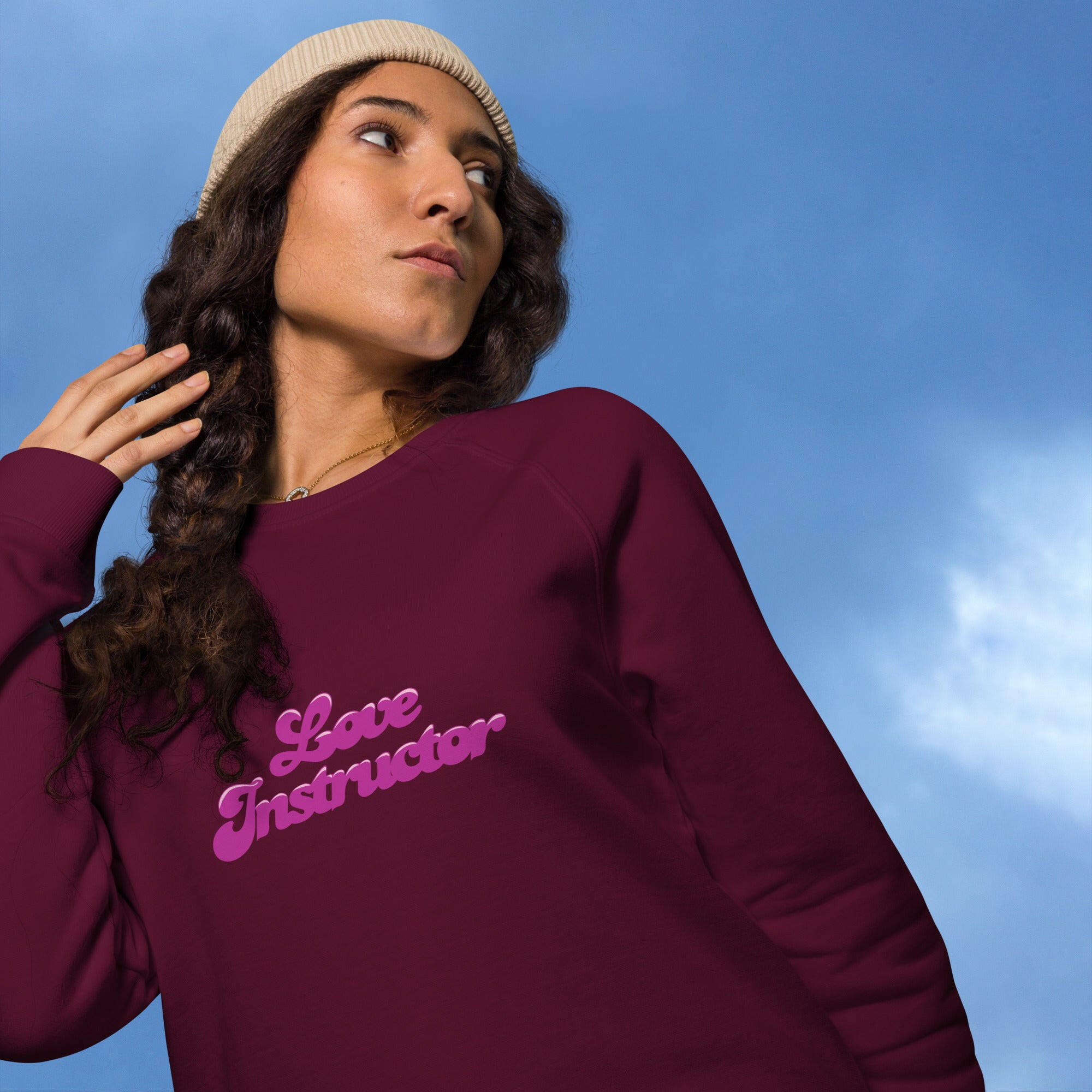 Sweatshirt écologique raglan unisexe Love Instructor